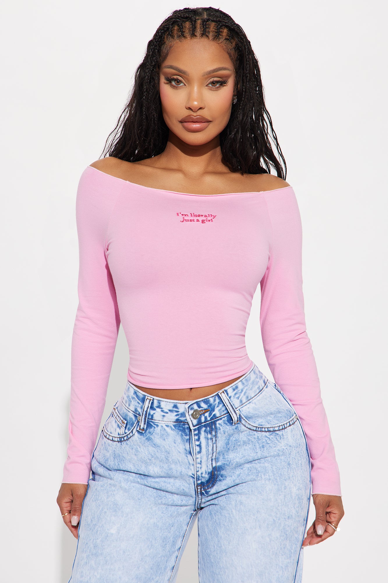 Literally Just A Girl Off Shoulder Top