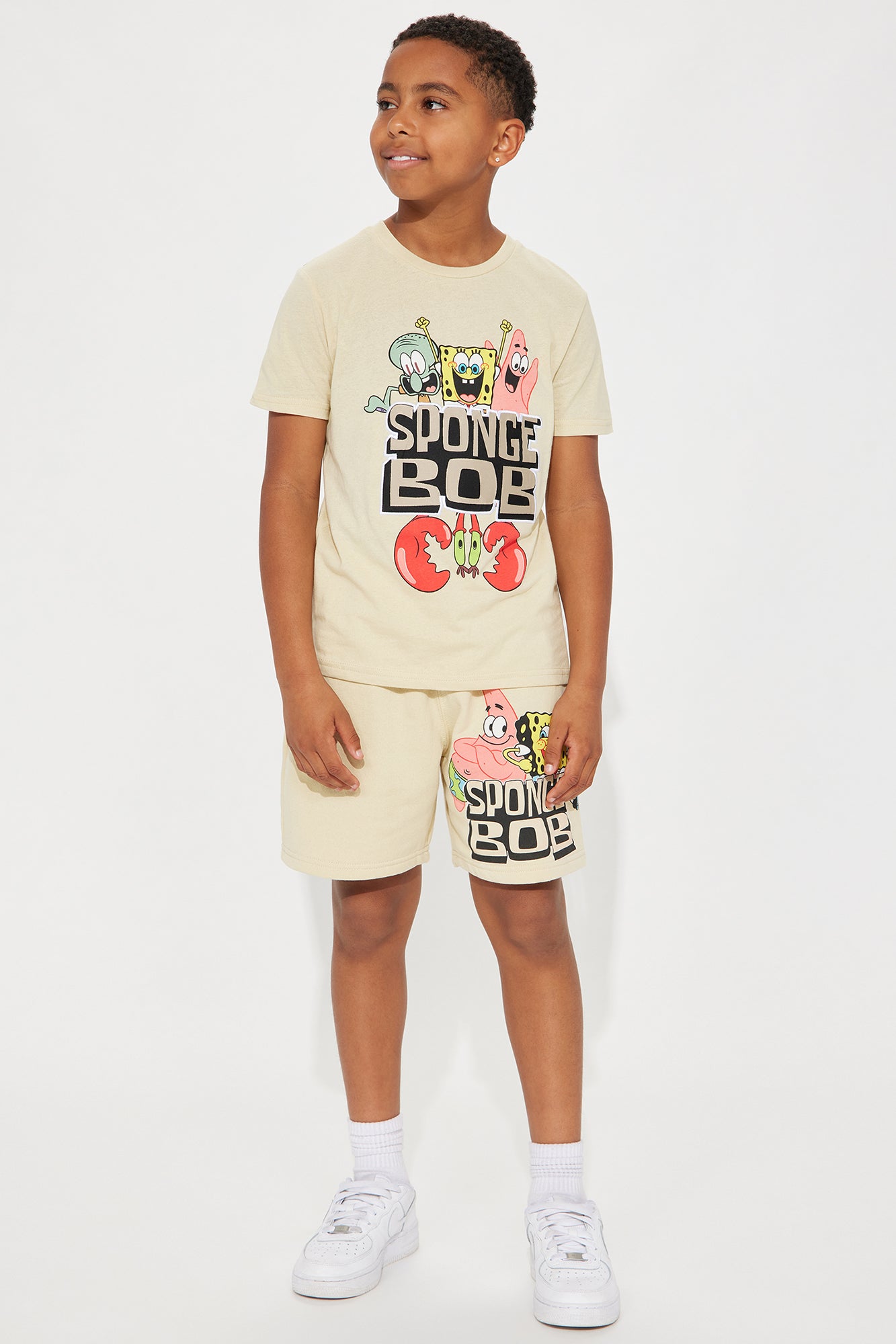 Mini Spongebob Embroidered Short Set