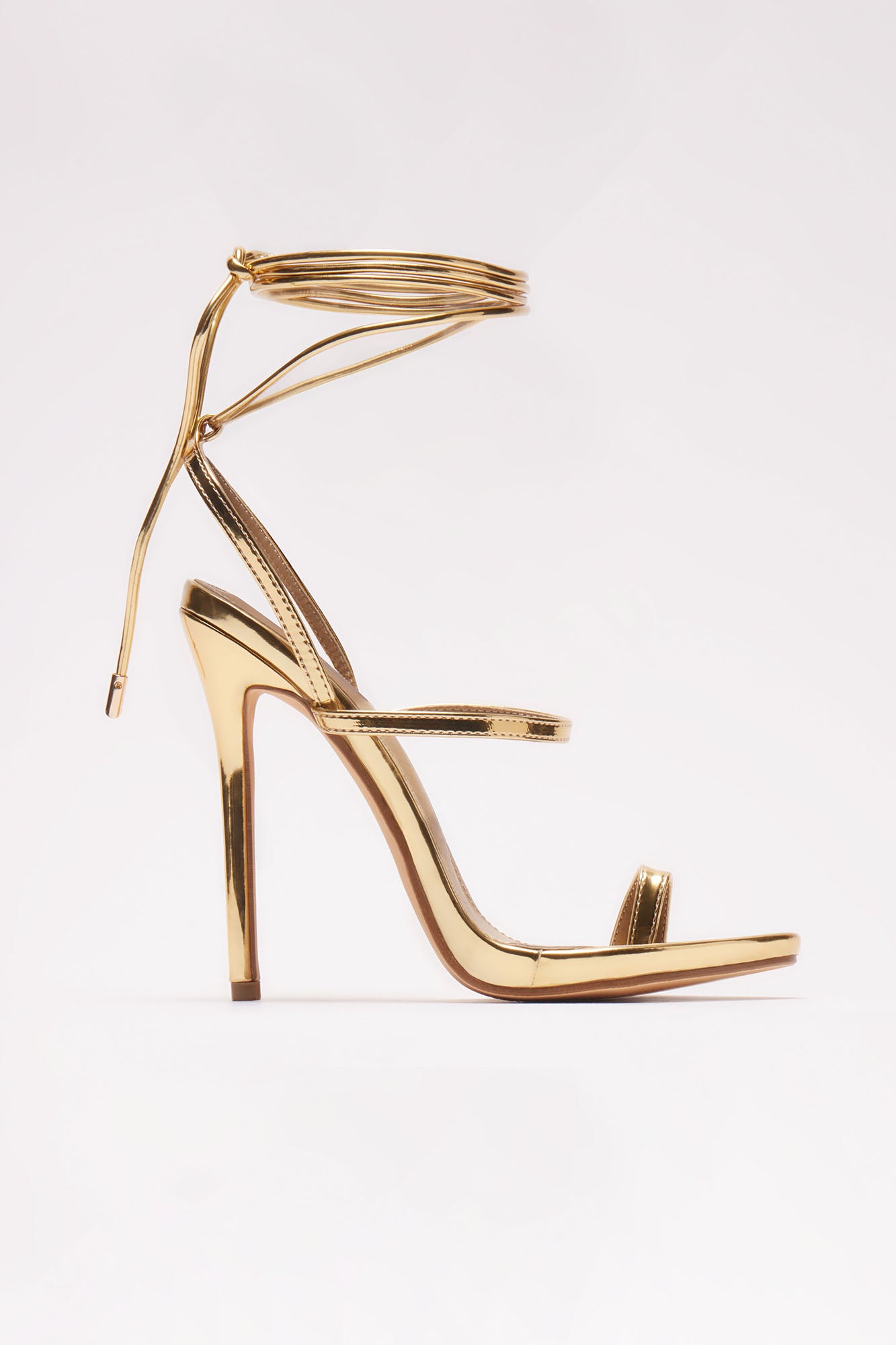 Trisha Metallic Wrap Up Heeled Sandals
