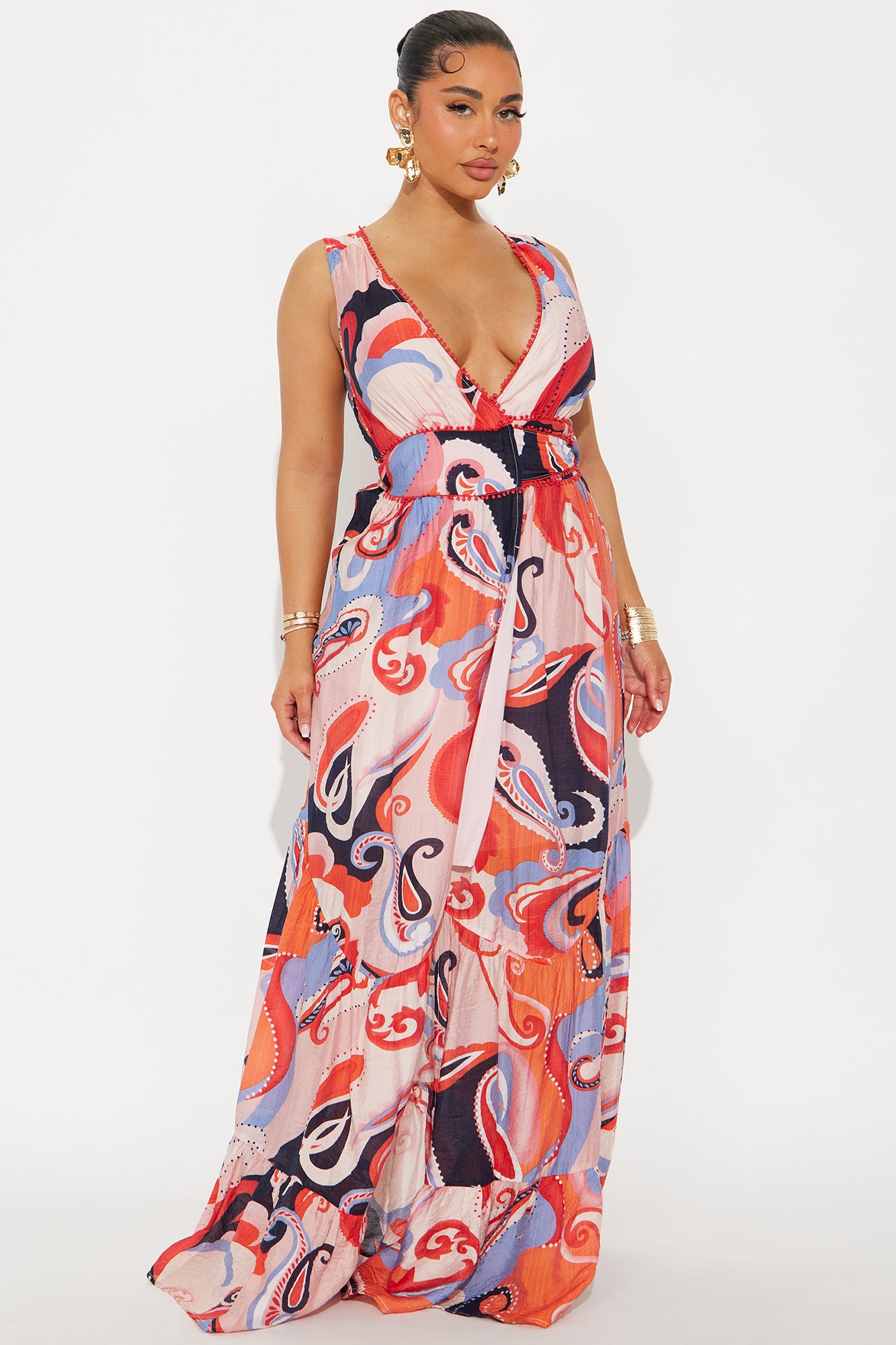 Talia Printed Wrap Maxi Dress