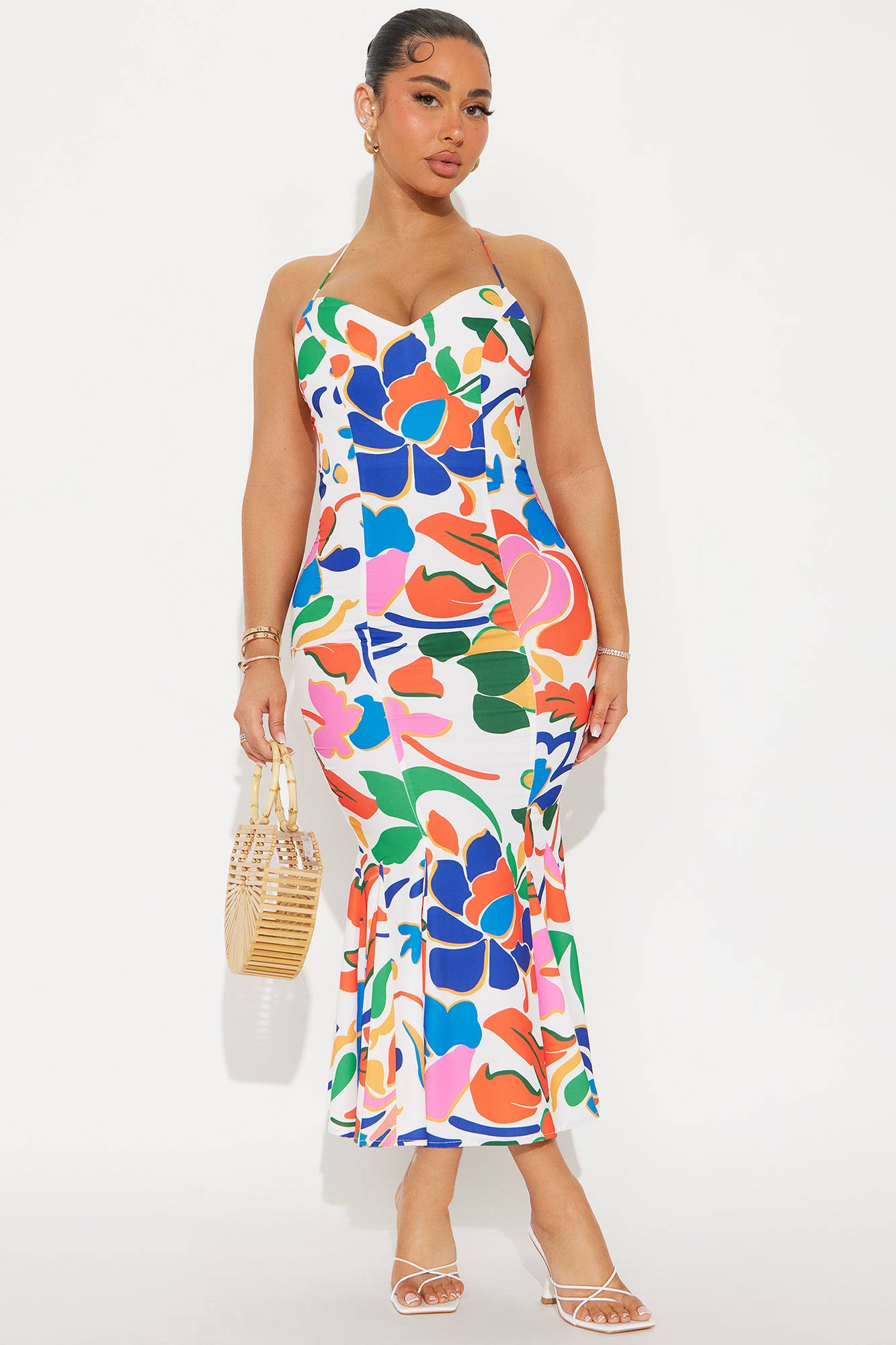 Aylani Satin Midi Dress