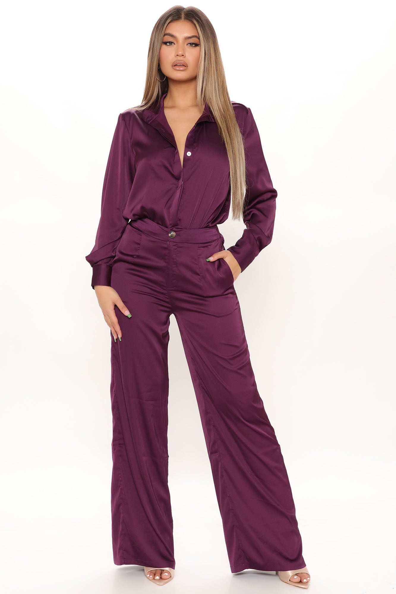 Office Favorite Satin Pant Set