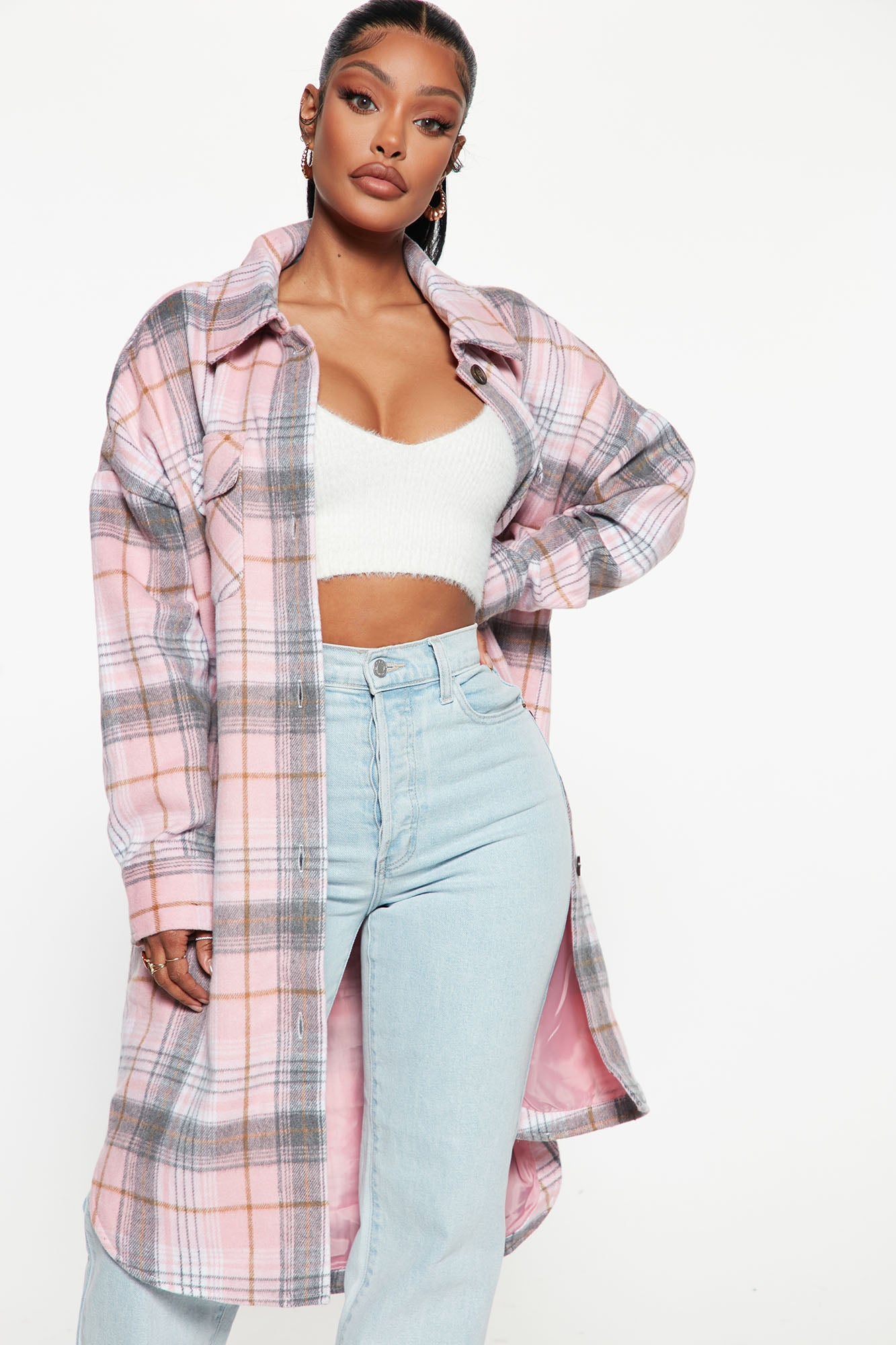Get Lost Plaid Shacket