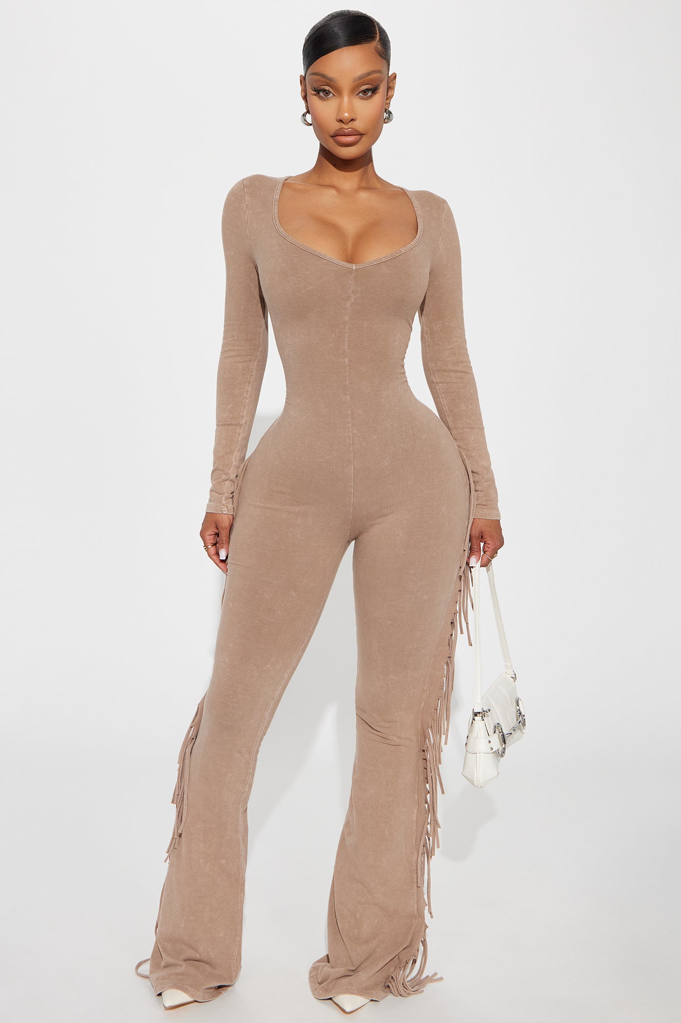 Carry Me Higher Long Sleeve Fringe Jumpsuit