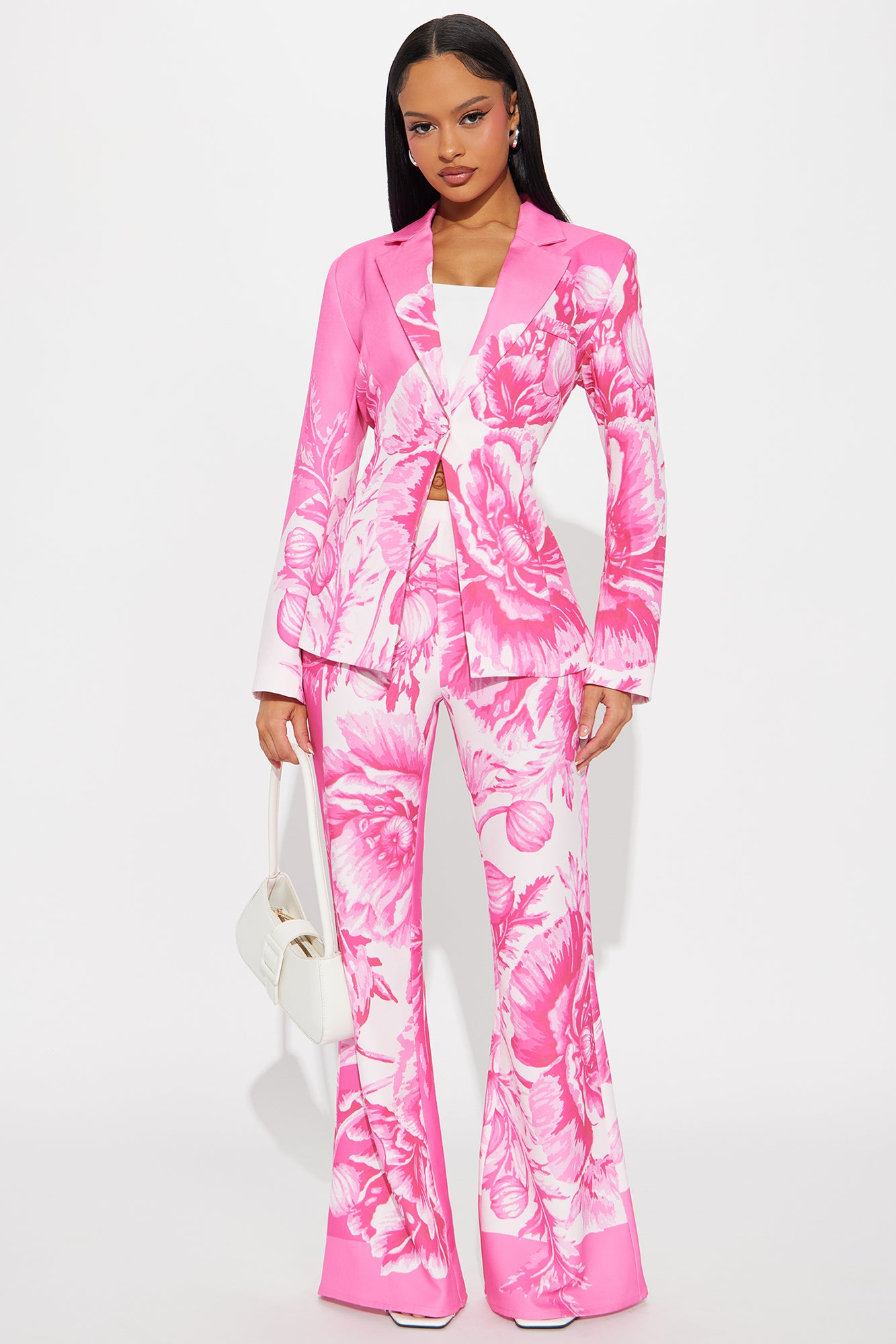Flower Blazer Mode Pant Set