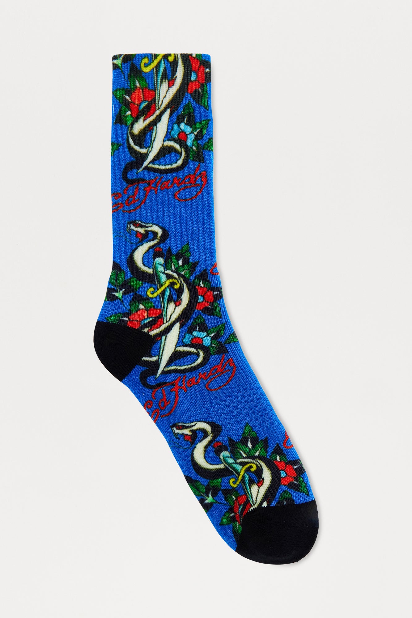 Ed Hardy Snake And Flowers Socks