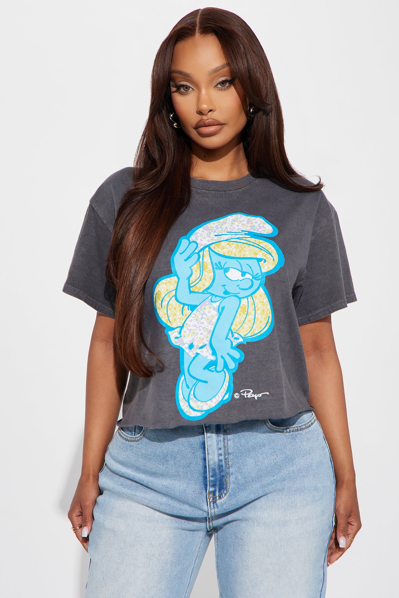 Smurfs Cropped Washed Tee