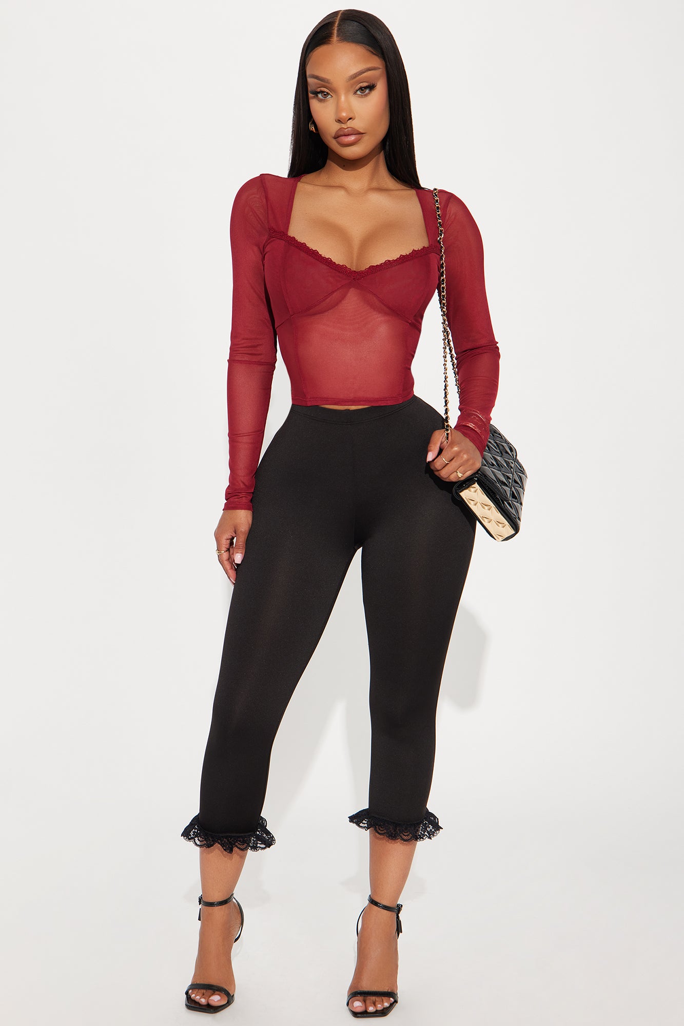 Roma Ruffle Trim Capri Legging