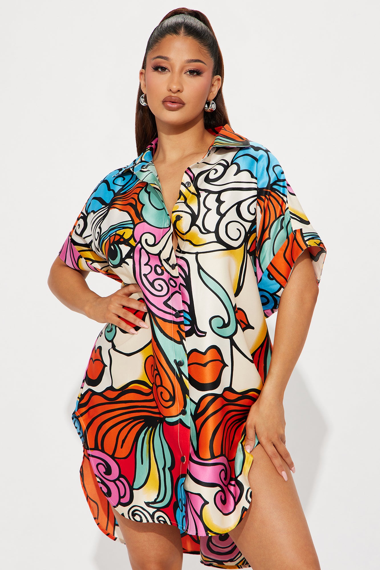 Dakota Portrait Mini Shirt Dress