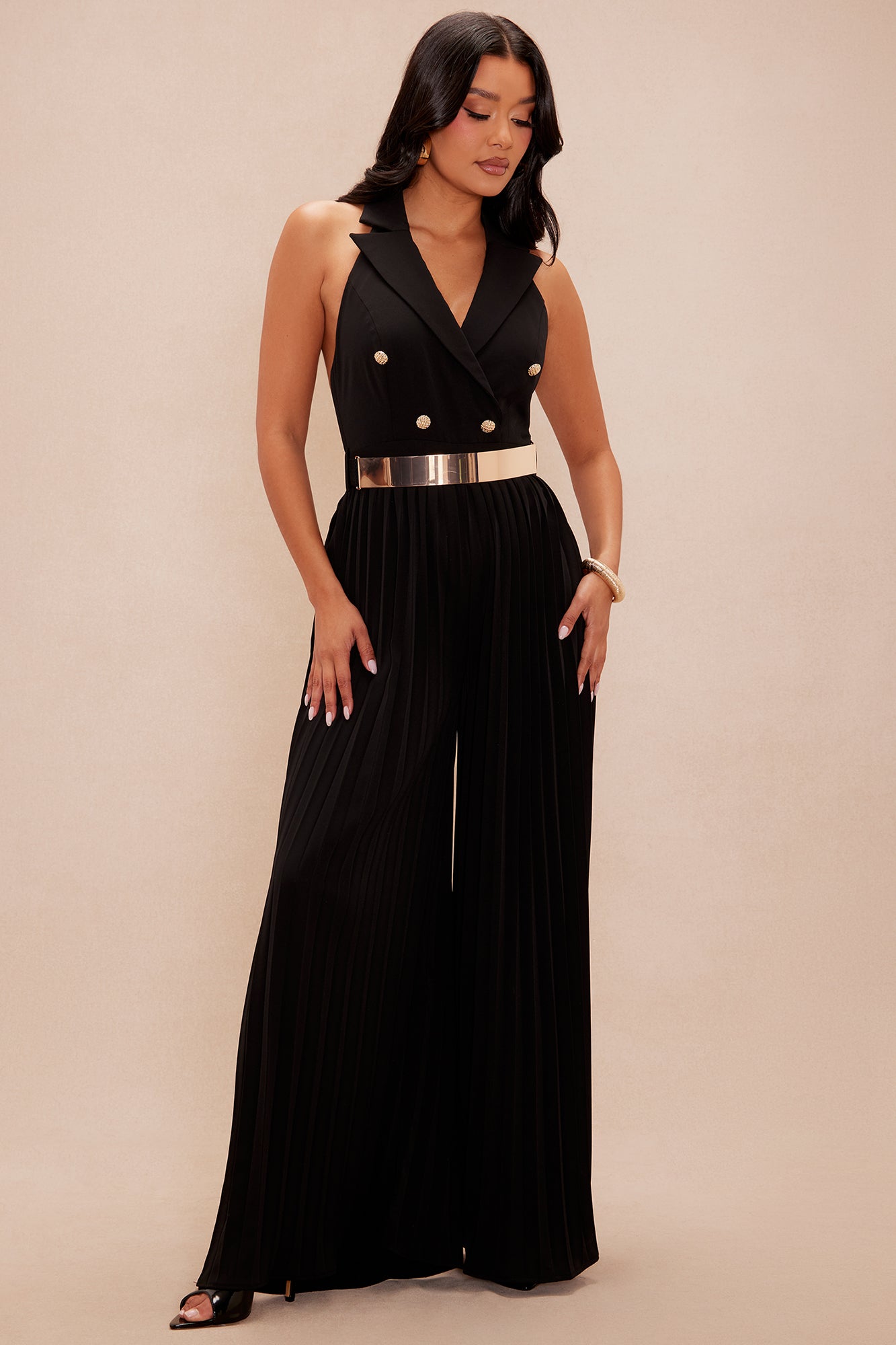 Chelsea Pleated Wide Leg Jumpsuit
