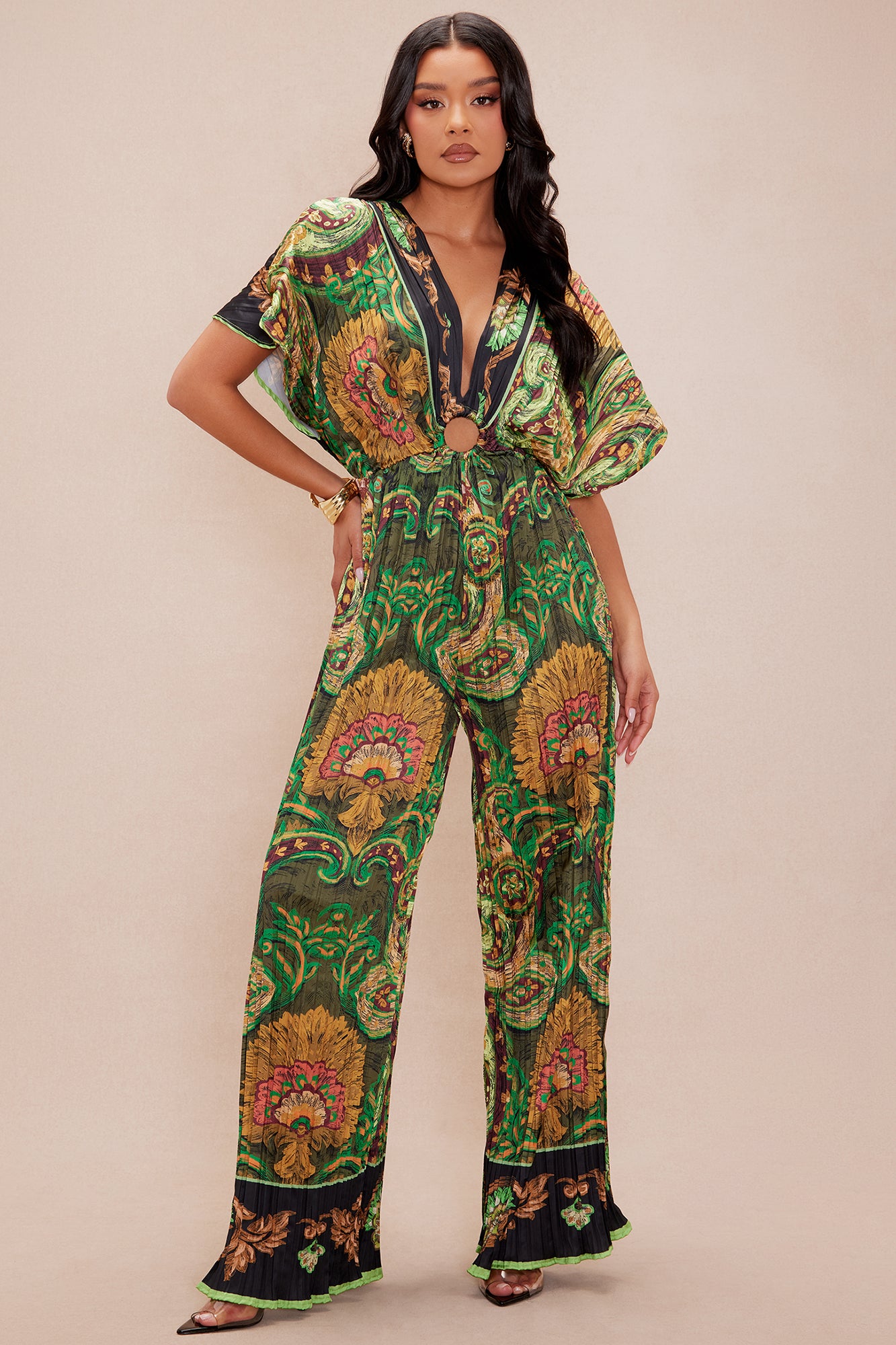 Kamari Pleated Wide Leg Jumpsuit