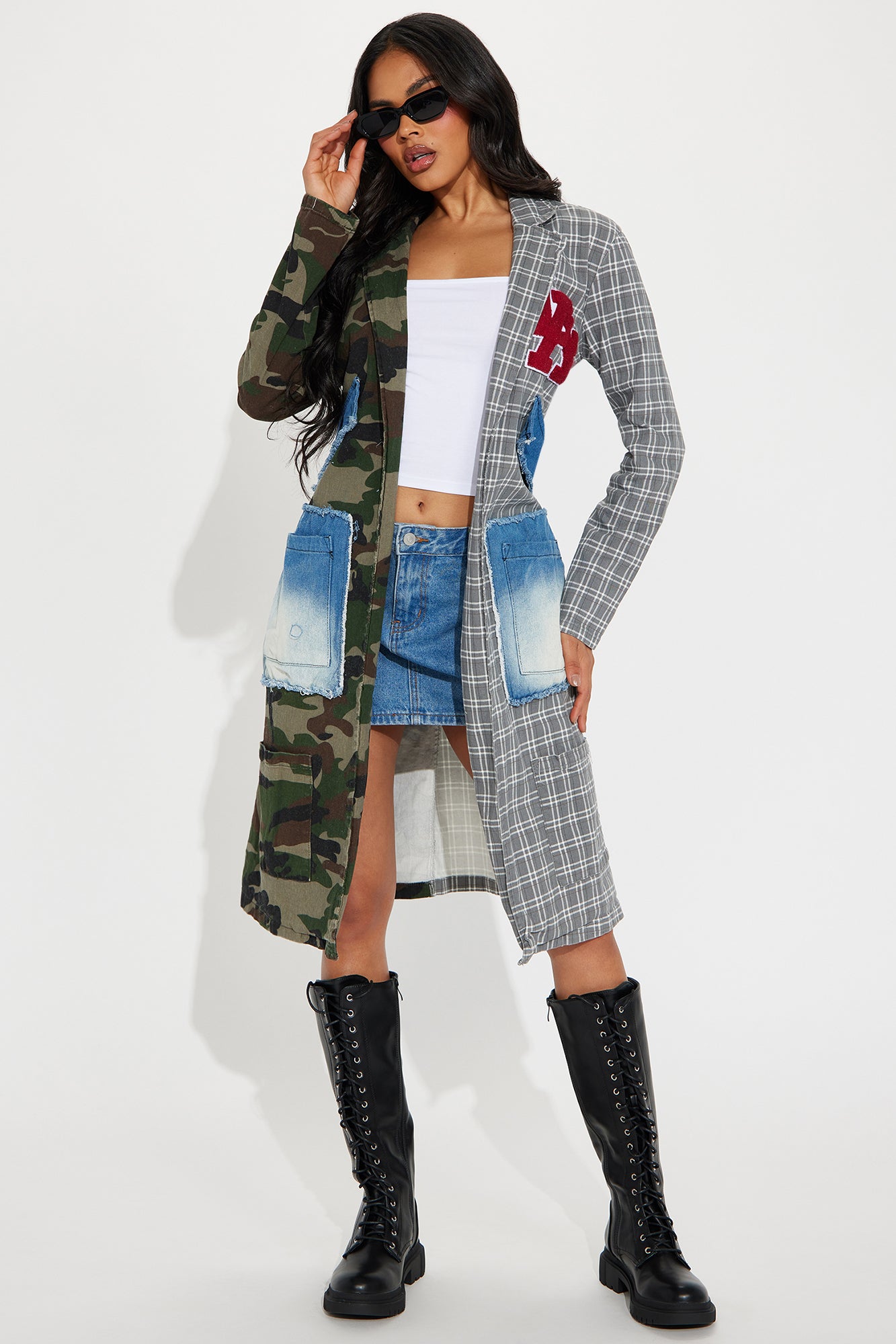 All Patched Up Long Blazer