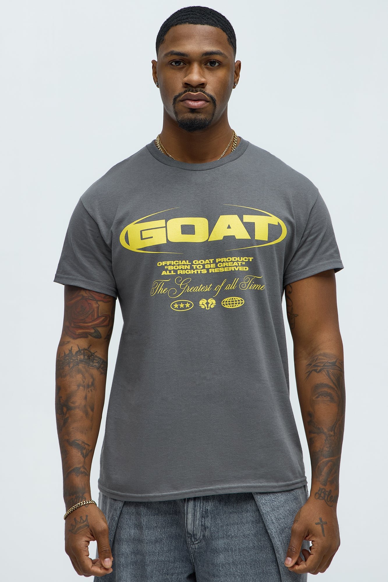 GOAT Gold Short Sleeve Crew Neck T shirt
