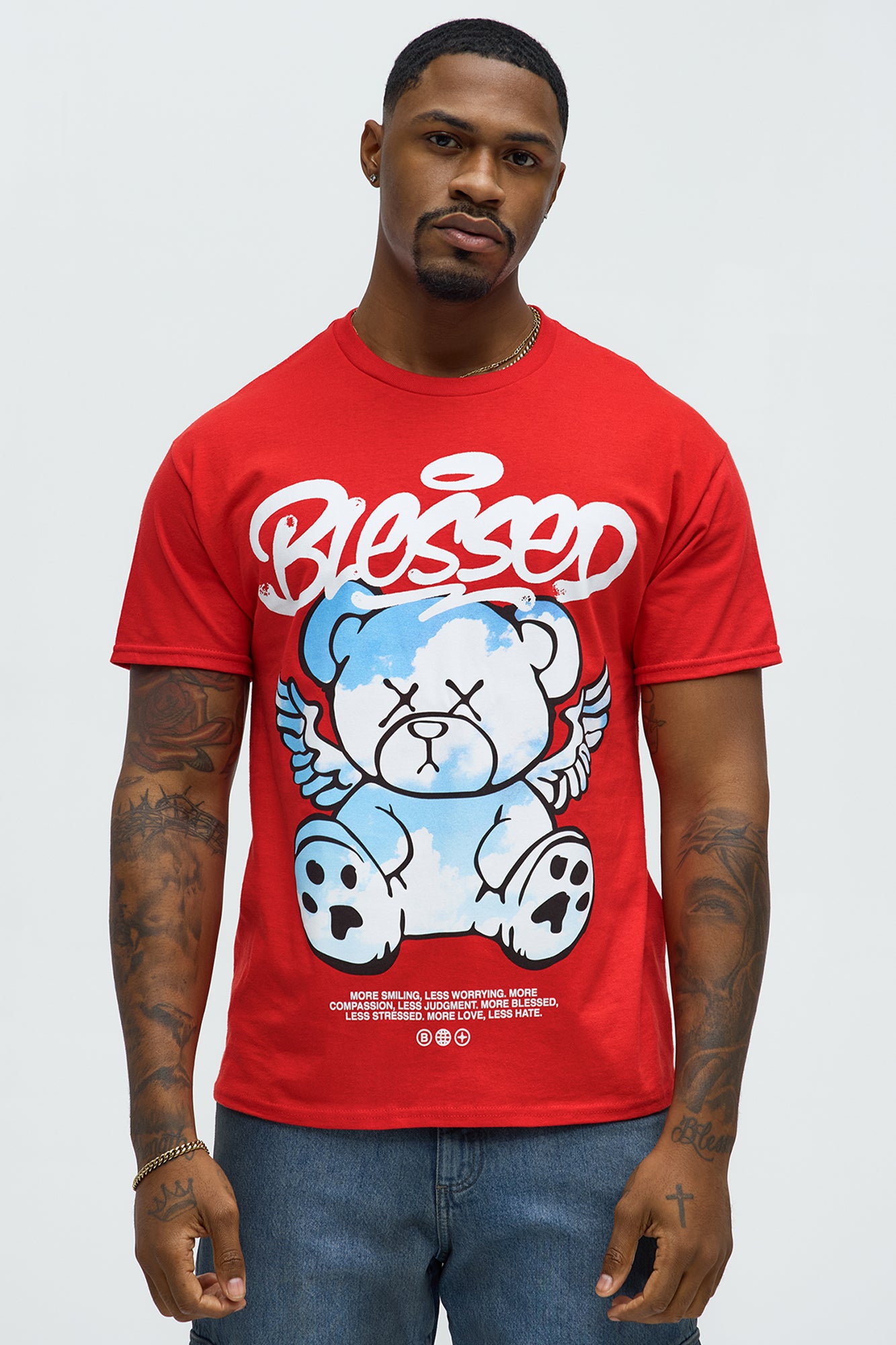 Blessed Bear Short Sleeve Crew Neck T shirt