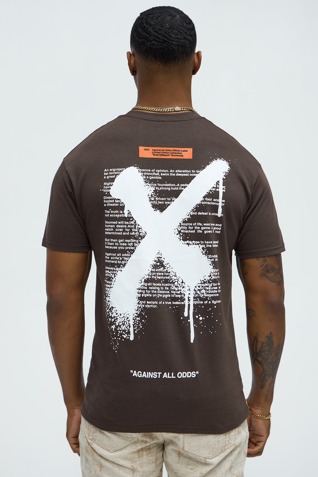 X Graffiti Short Sleeve Crew Neck T shirt