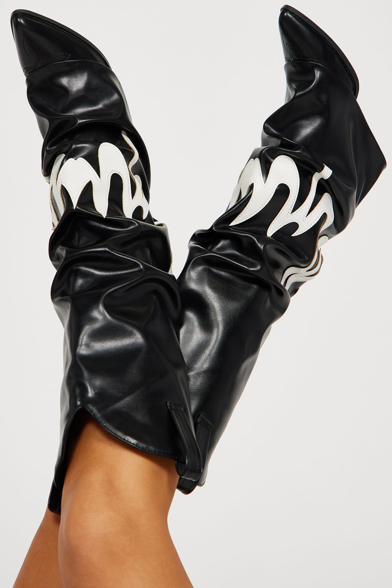 Fire Flames Knee High Boots