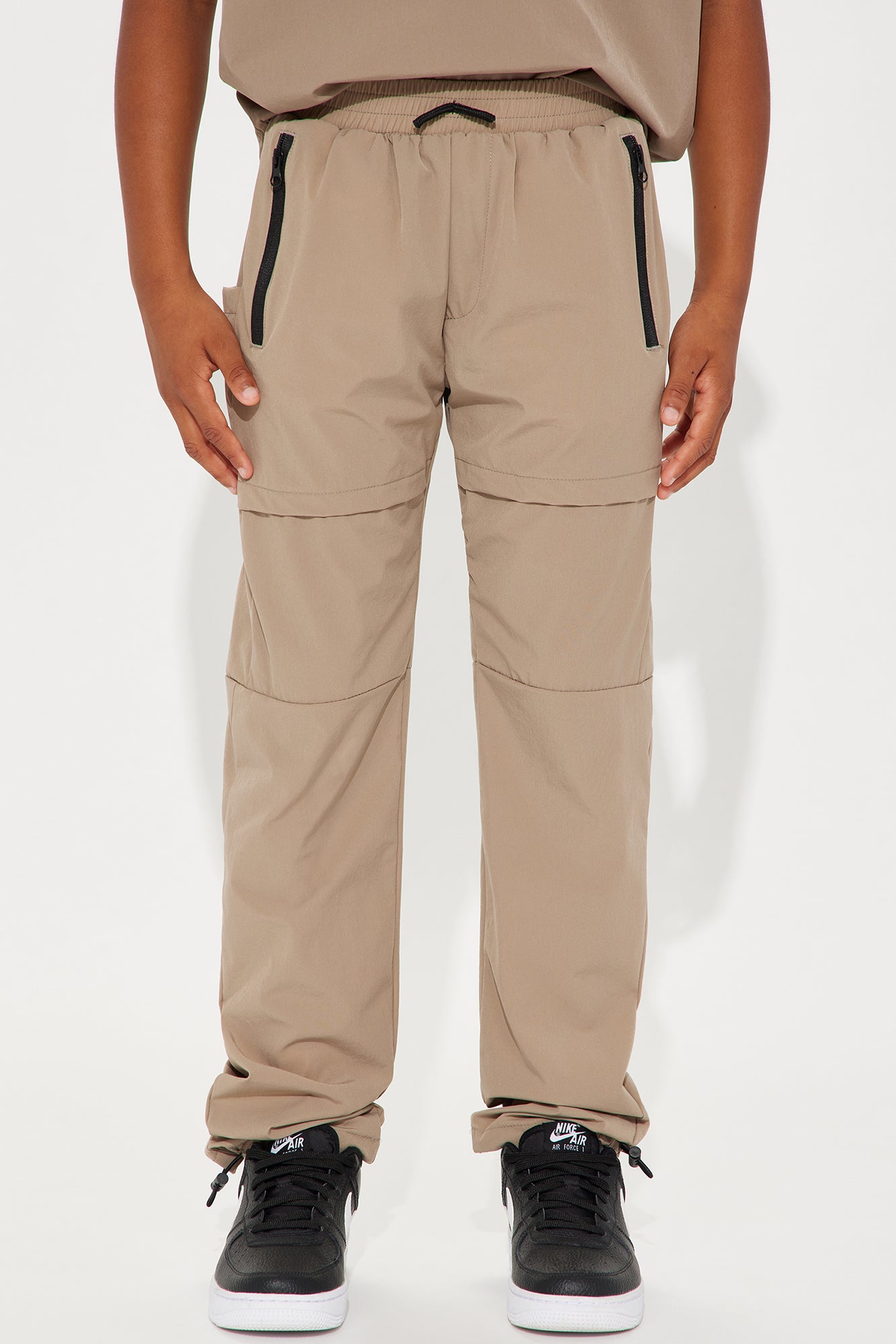 Mini Nylon Pant w/ Double Zipper Detail