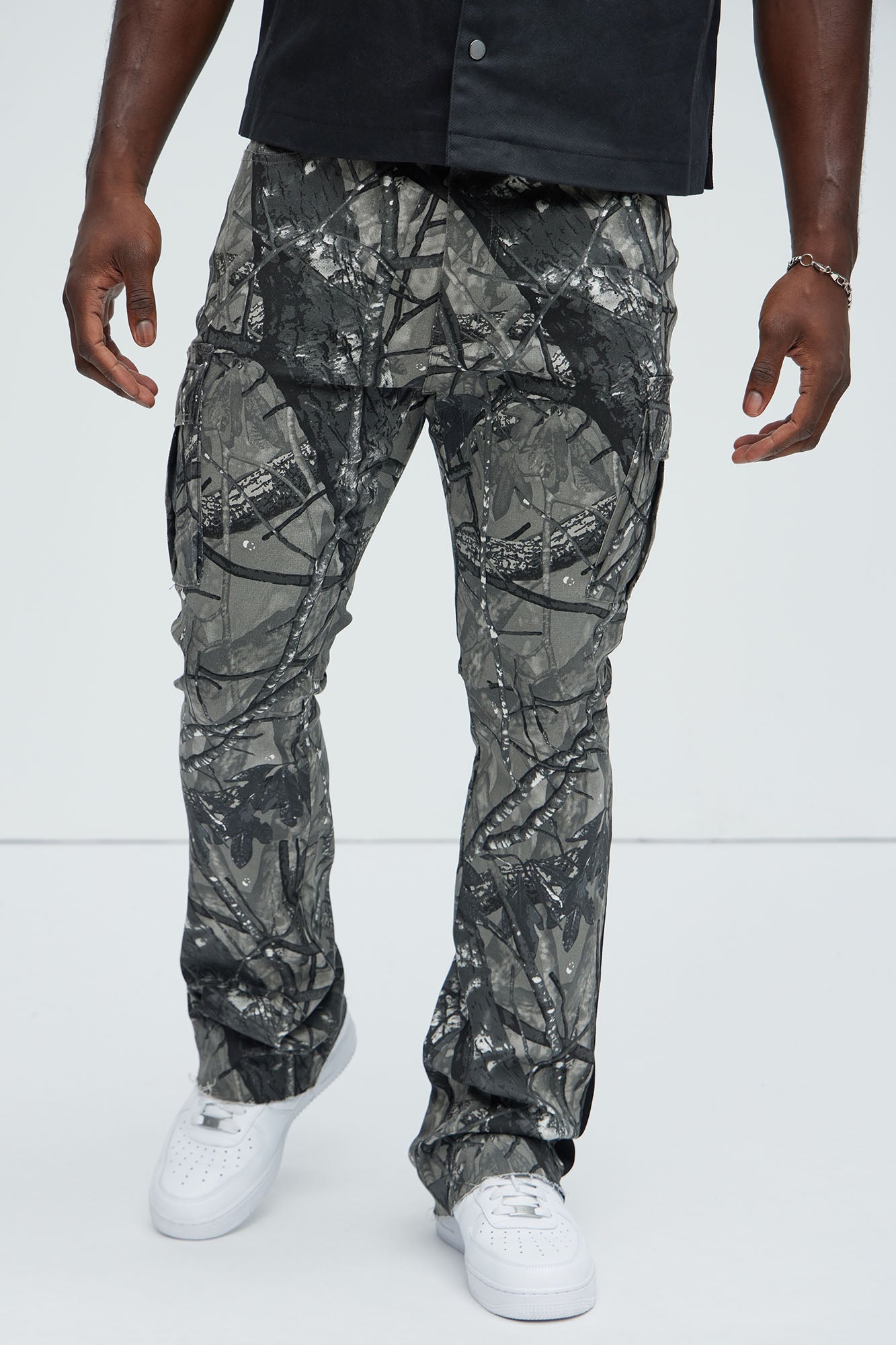 All Over Print Stacked Twill Flare Pant