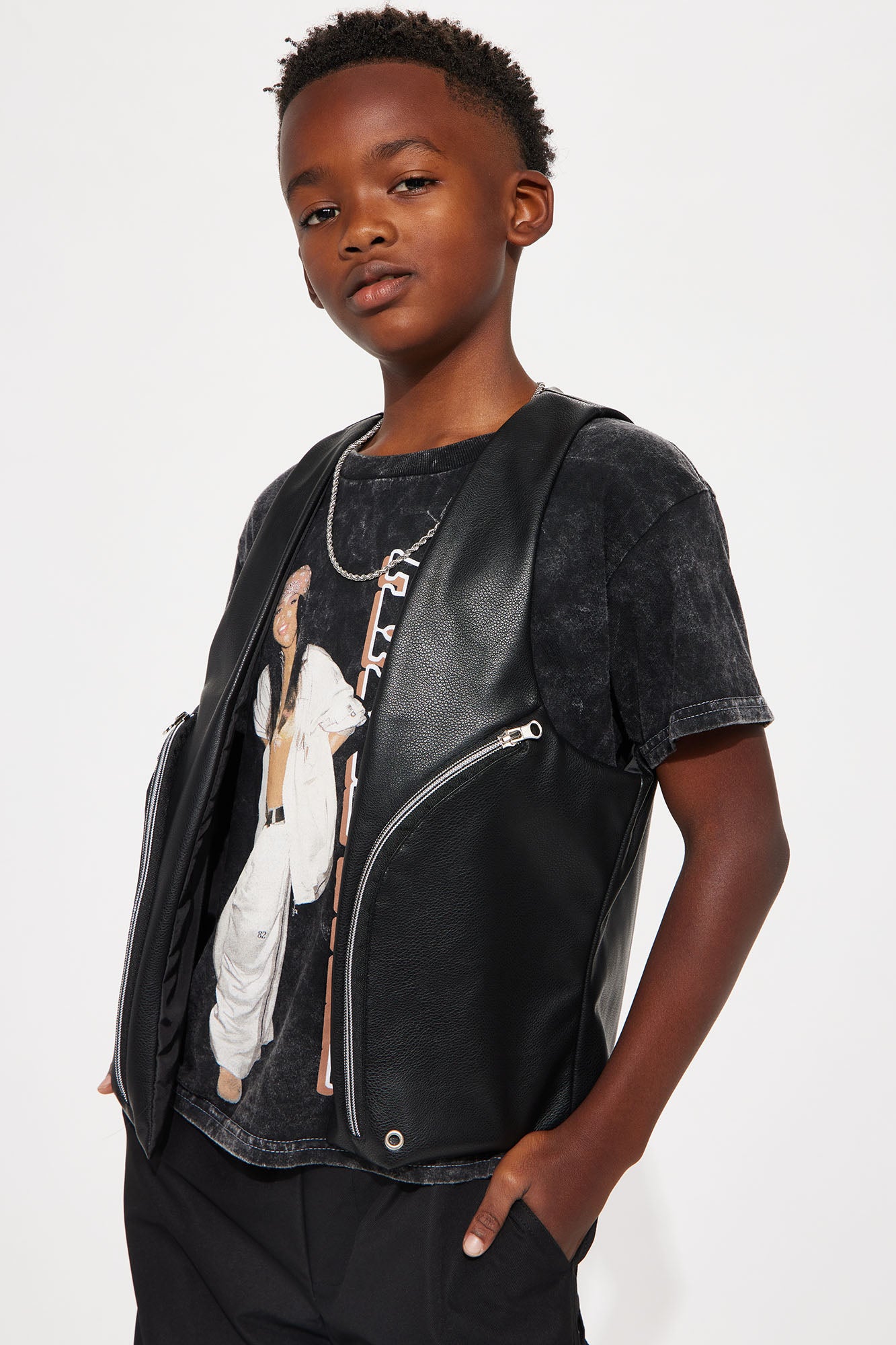 Mini Unstoppable Faux Leather Vest
