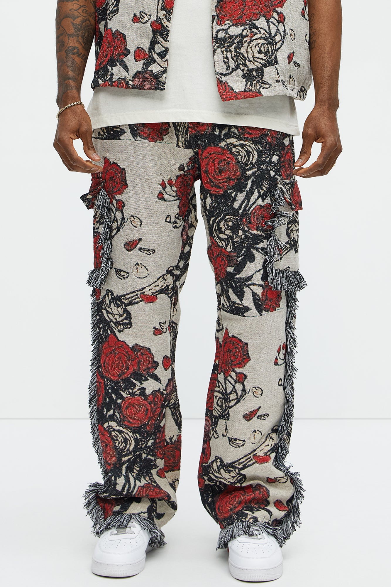 Straight Petals Tapestry Cargo Pants