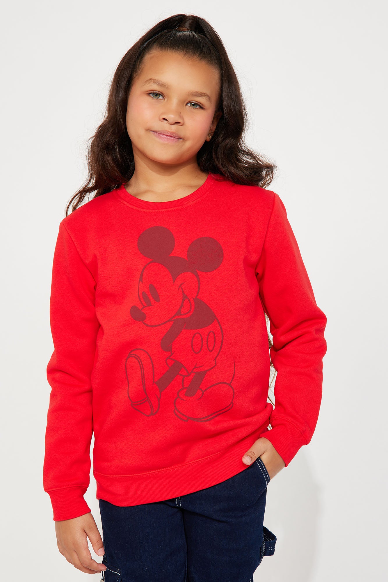 Mini Mickey Mouse Tonal Crew Neck Sweatshirt