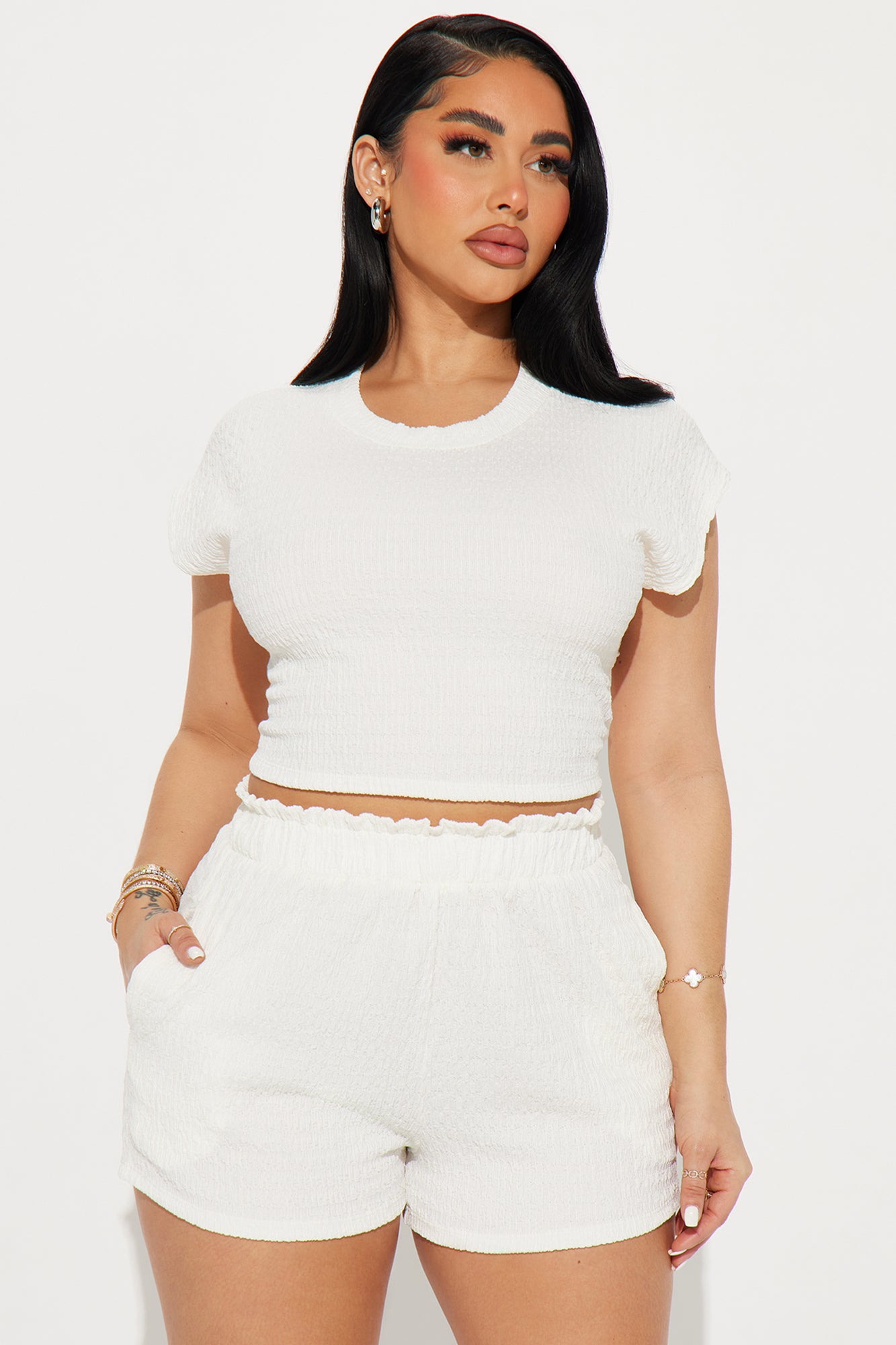 Never Forget Textured Short Set