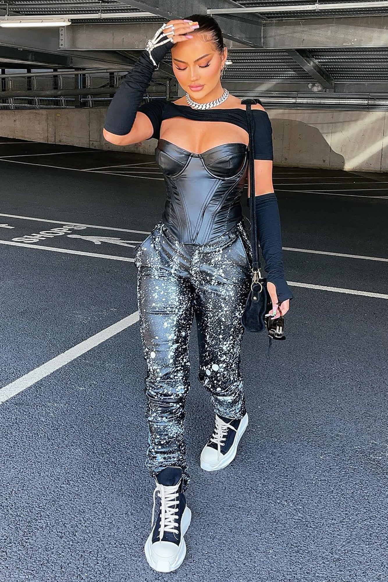 Bae For Tonight Faux Leather Corset Top