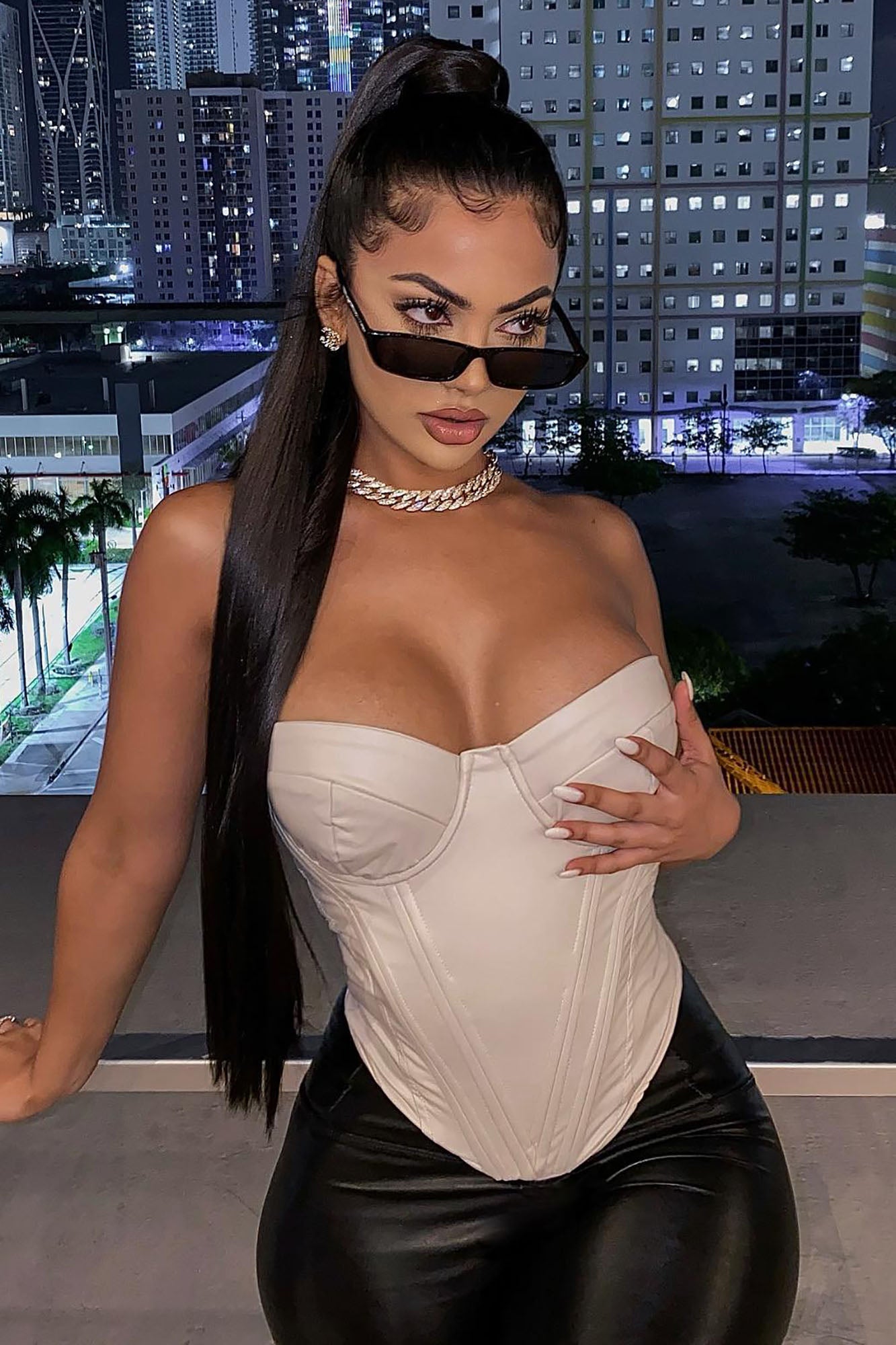 Bae For Tonight Faux Leather Corset Top