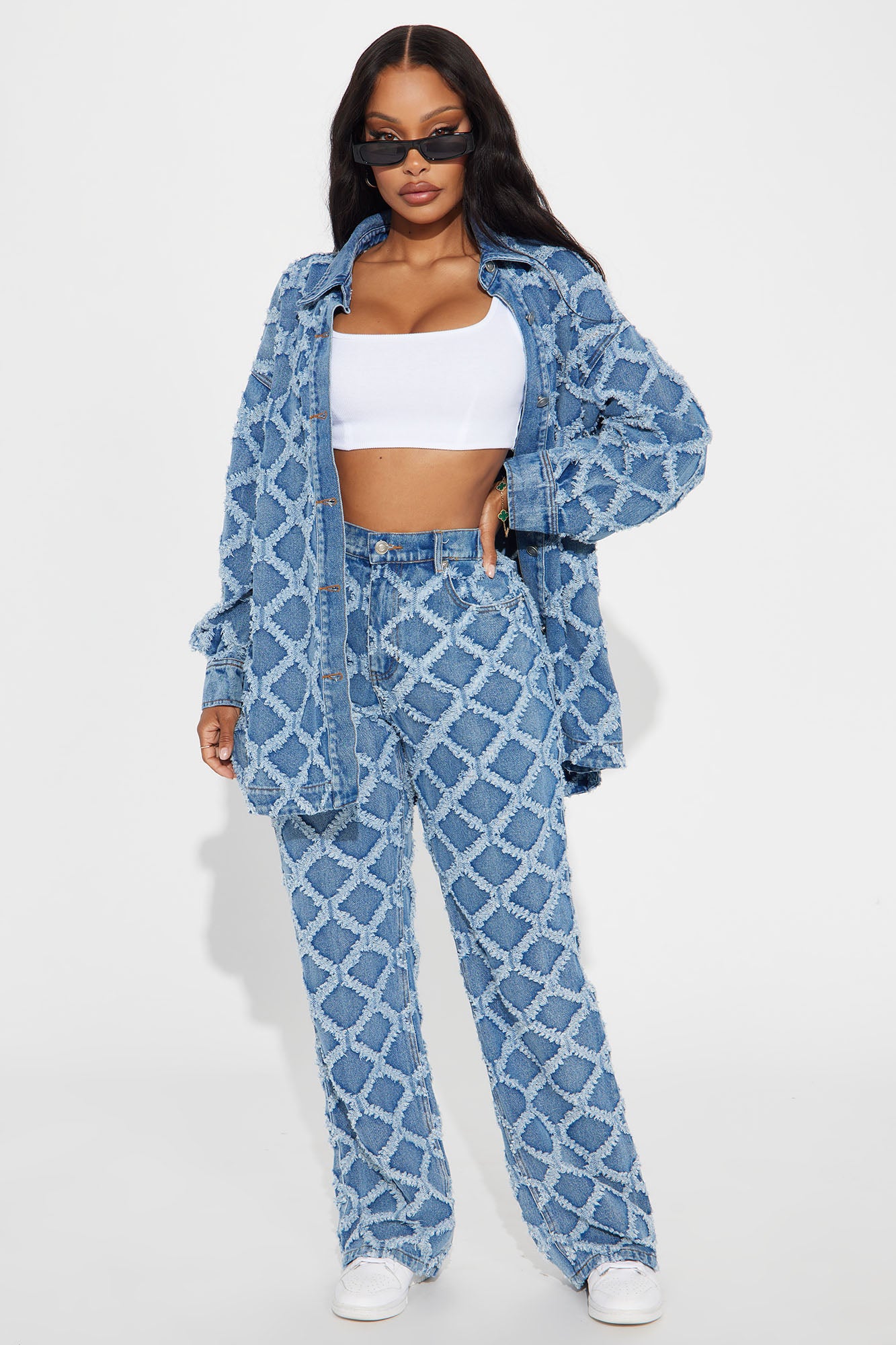 Absolute Need Washed Denim Pant Set