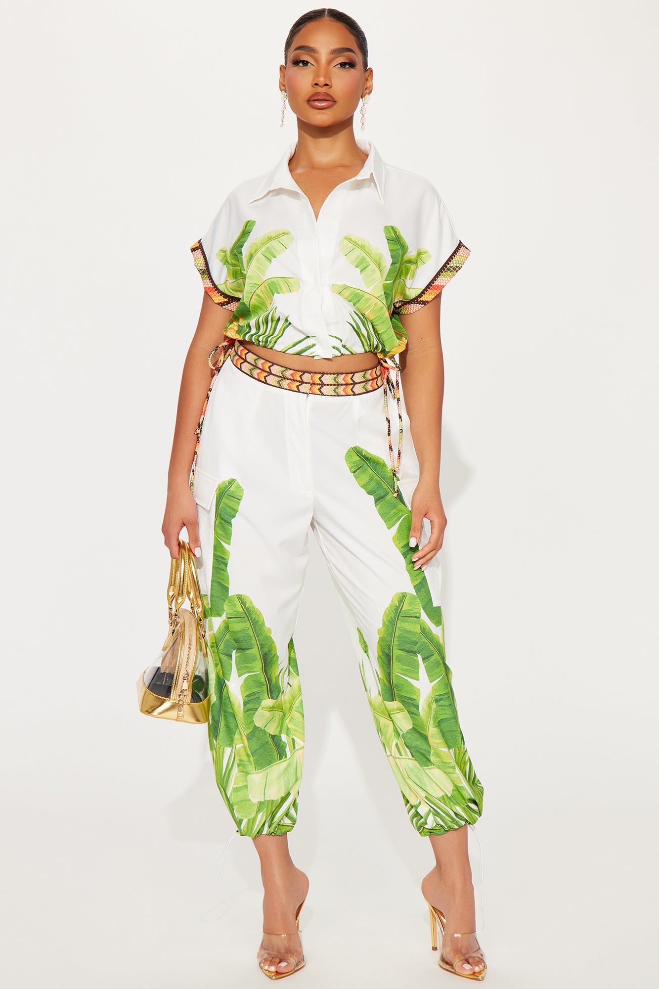 Tropical Oasis Satin Jogger Set