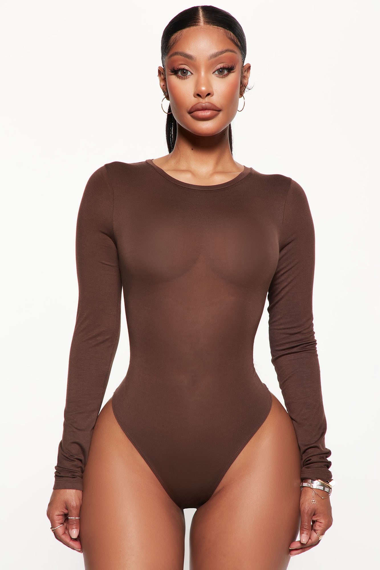 Krystal Crew Neck Long Sleeve Bodysuit