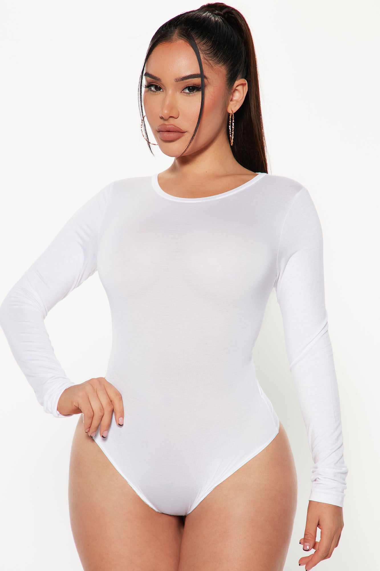 Krystal Crew Neck Long Sleeve Bodysuit
