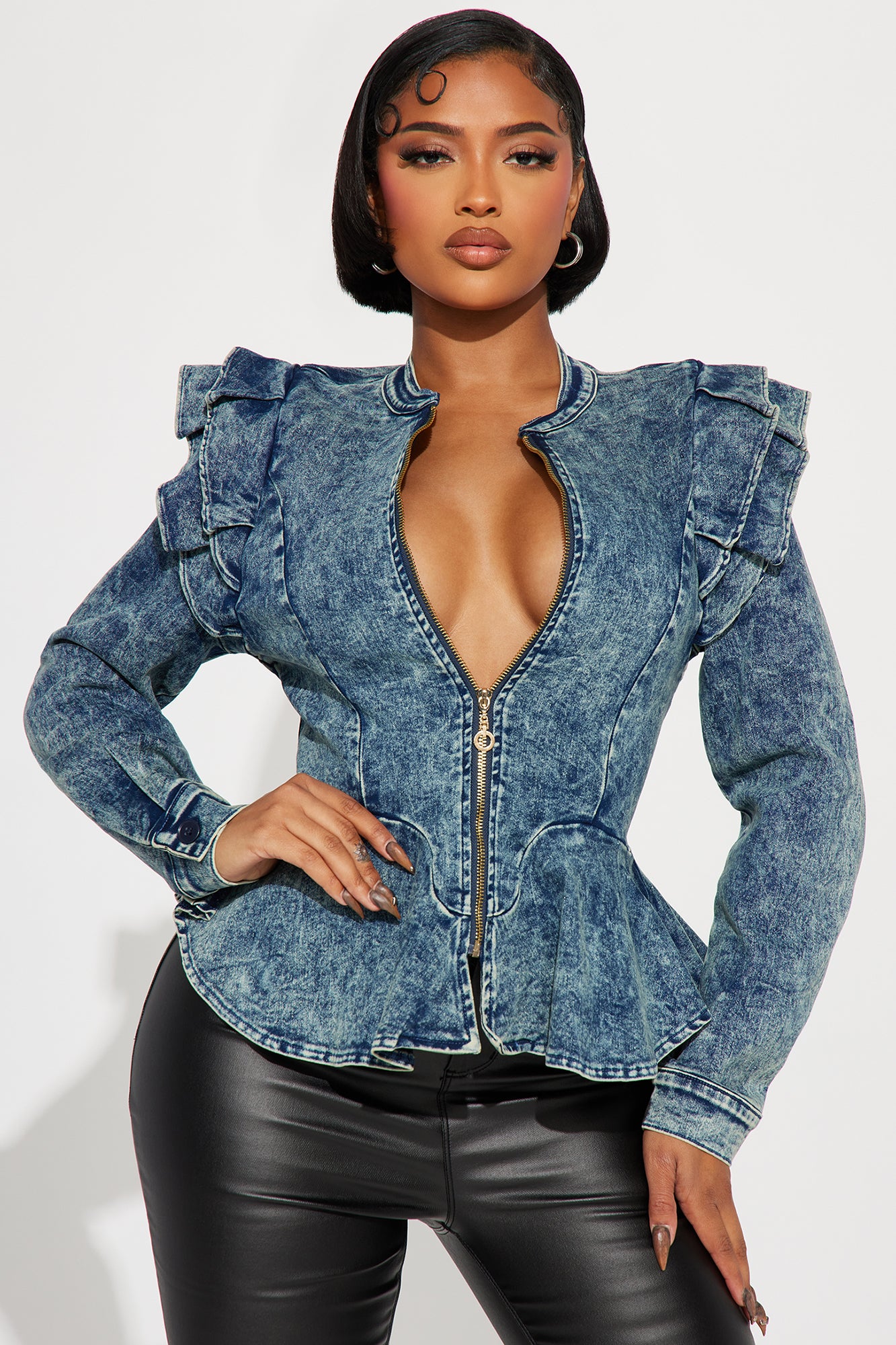 Denim Queen Peplum Jacket