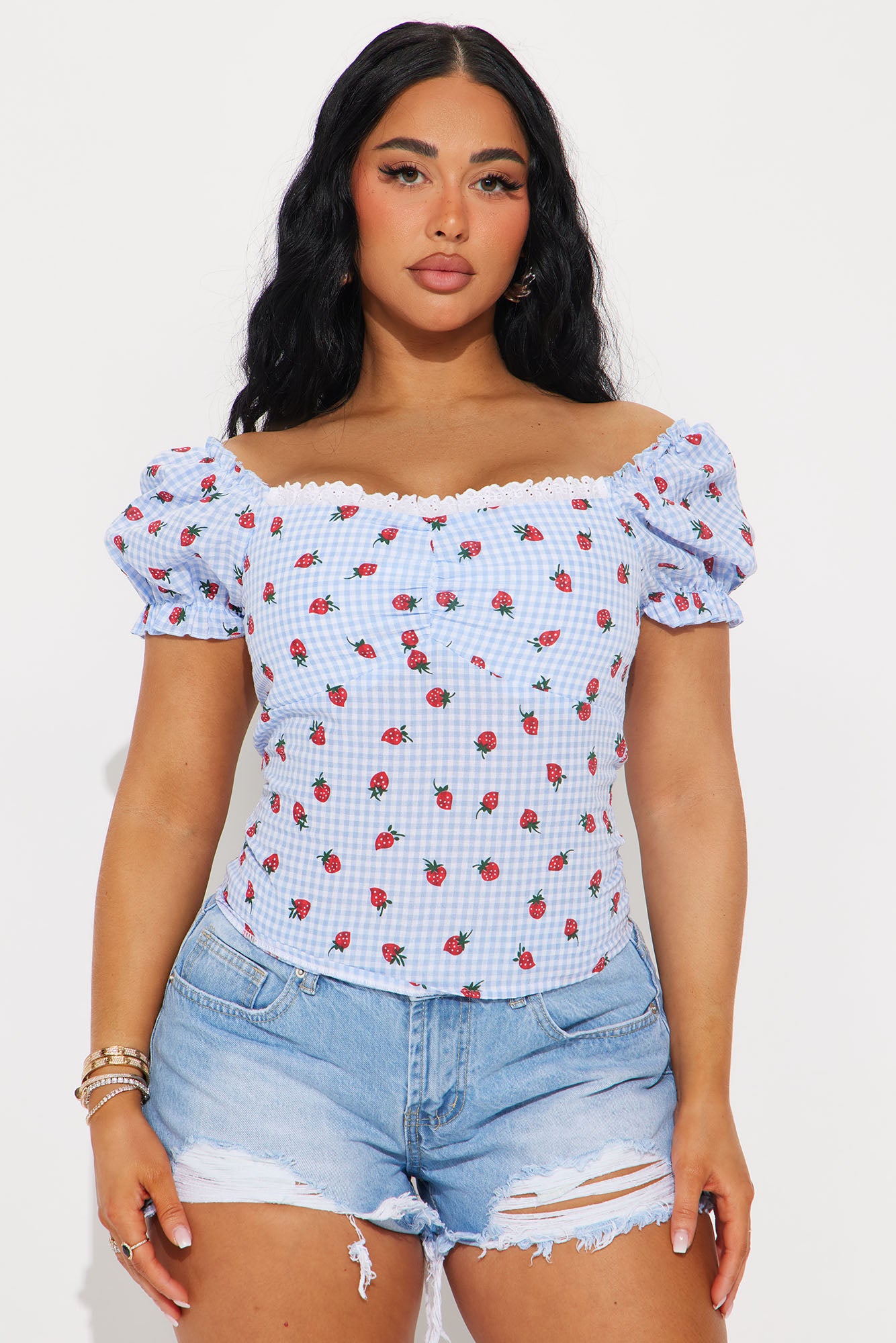 Strawberry Fields Gingham Top