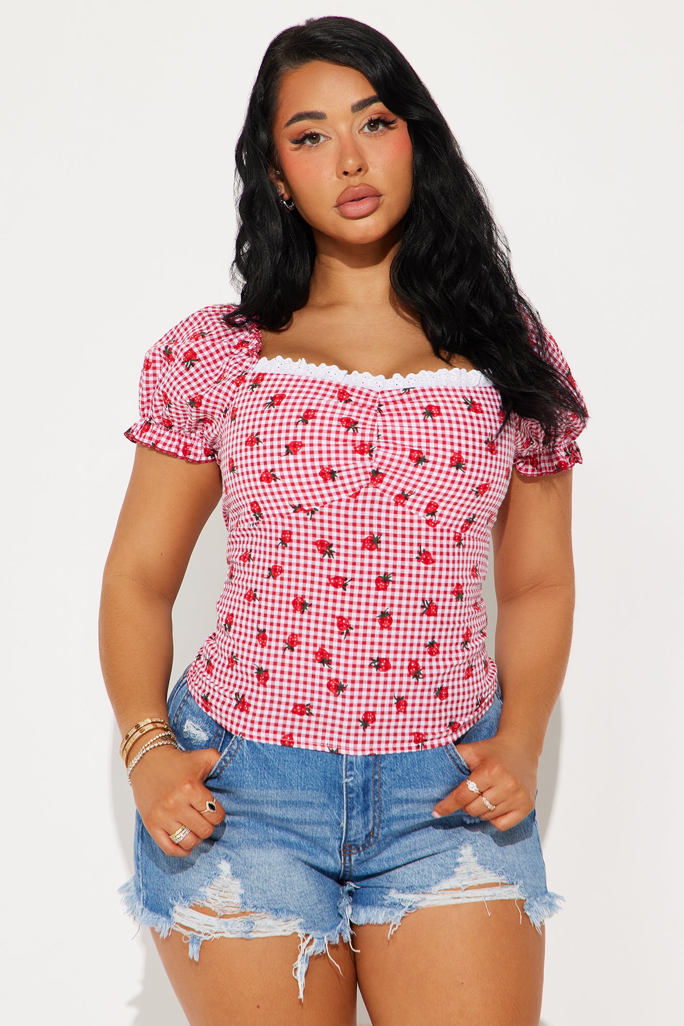 Strawberry Fields Gingham Top