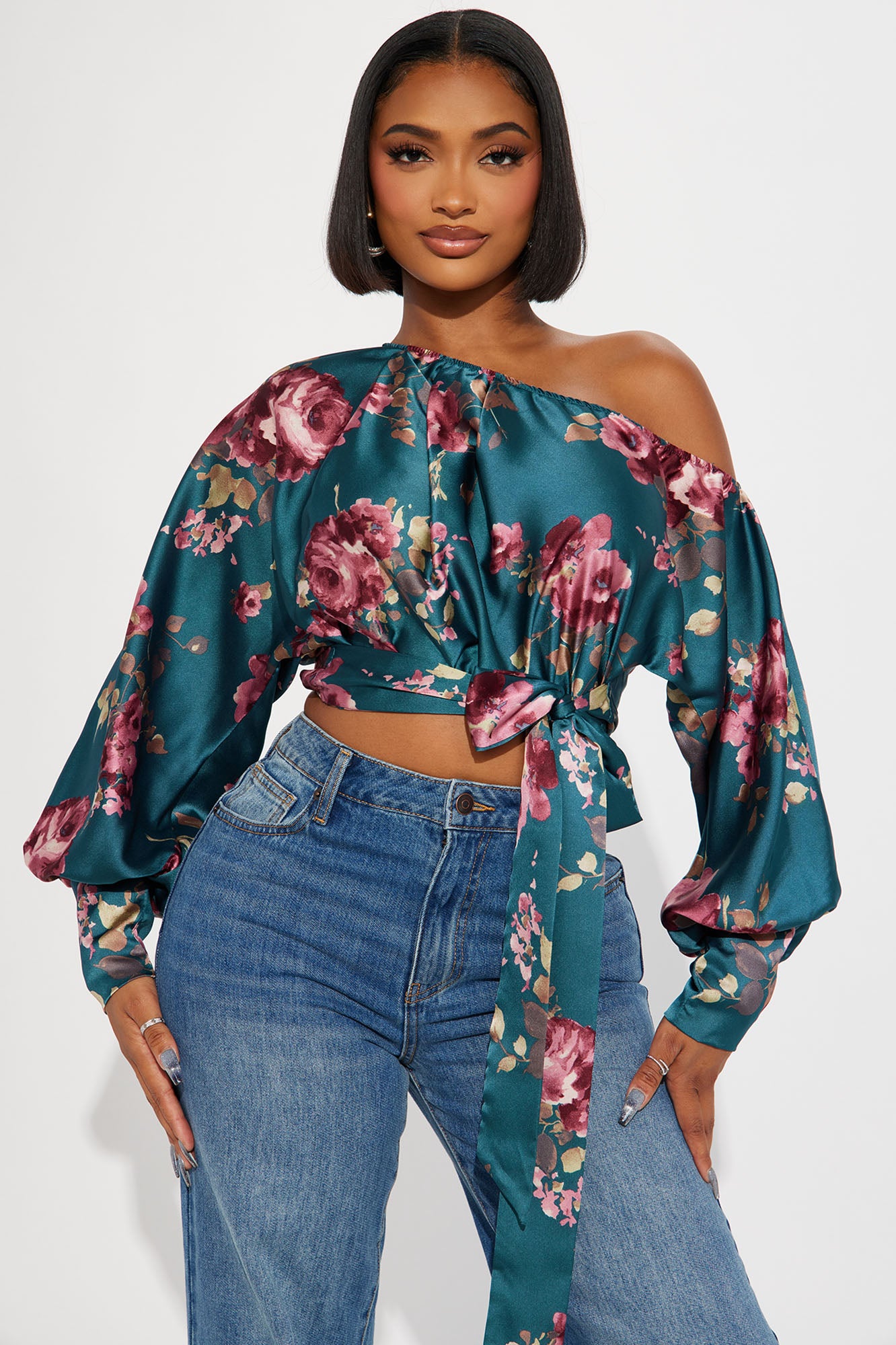 Time For Tea Satin Blouse