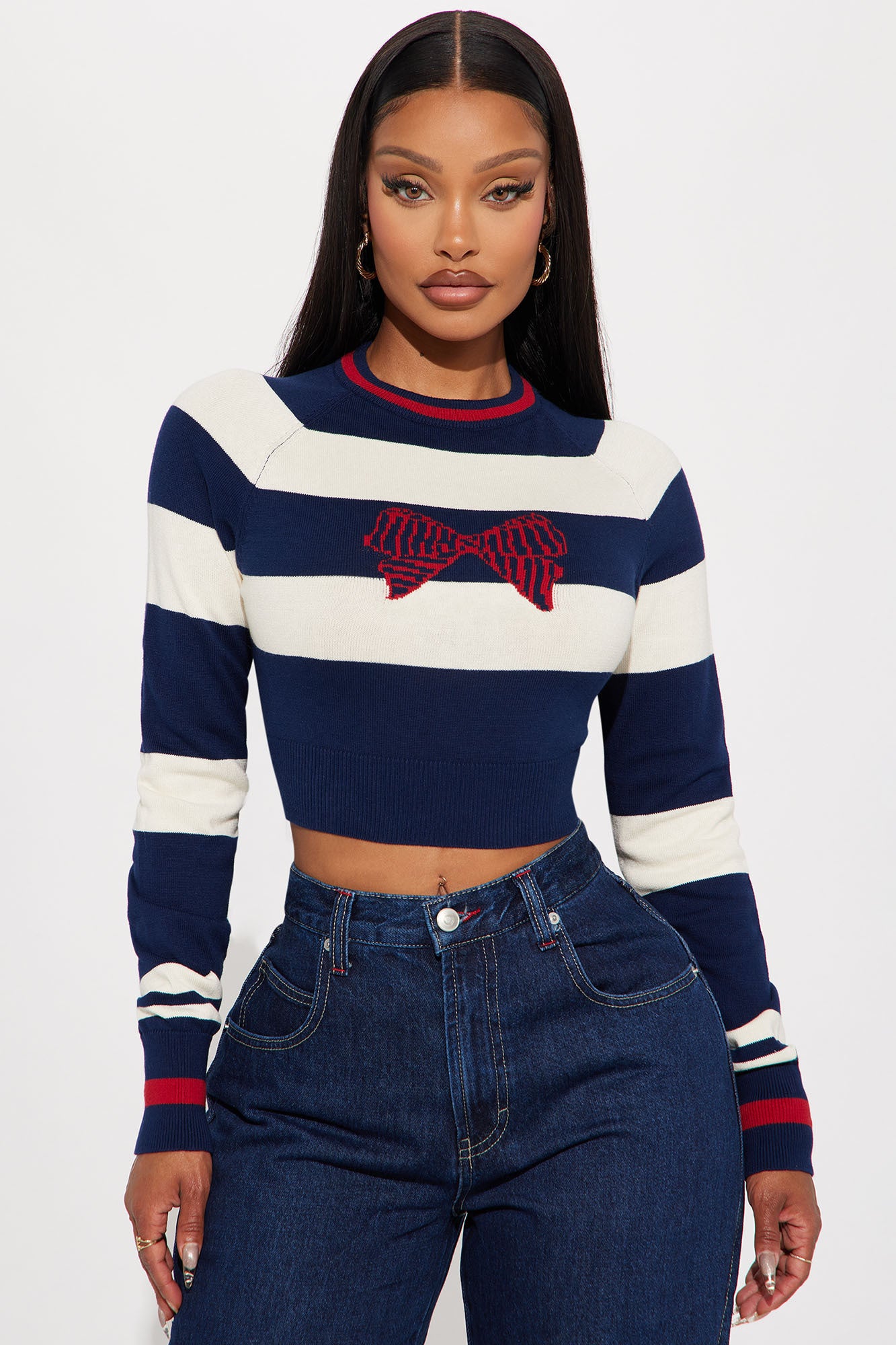 Sailor Striped Bow Sweater