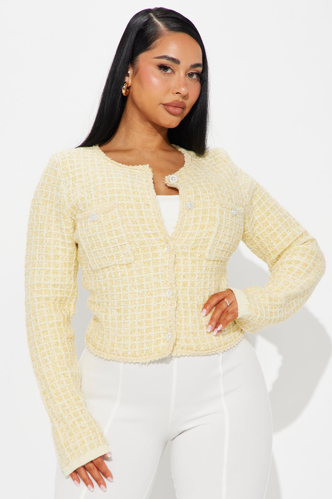 Social Girly Tweed Cardigan