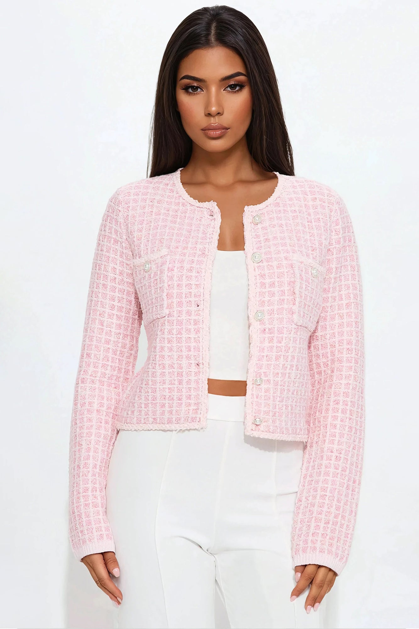 Social Girly Tweed Cardigan