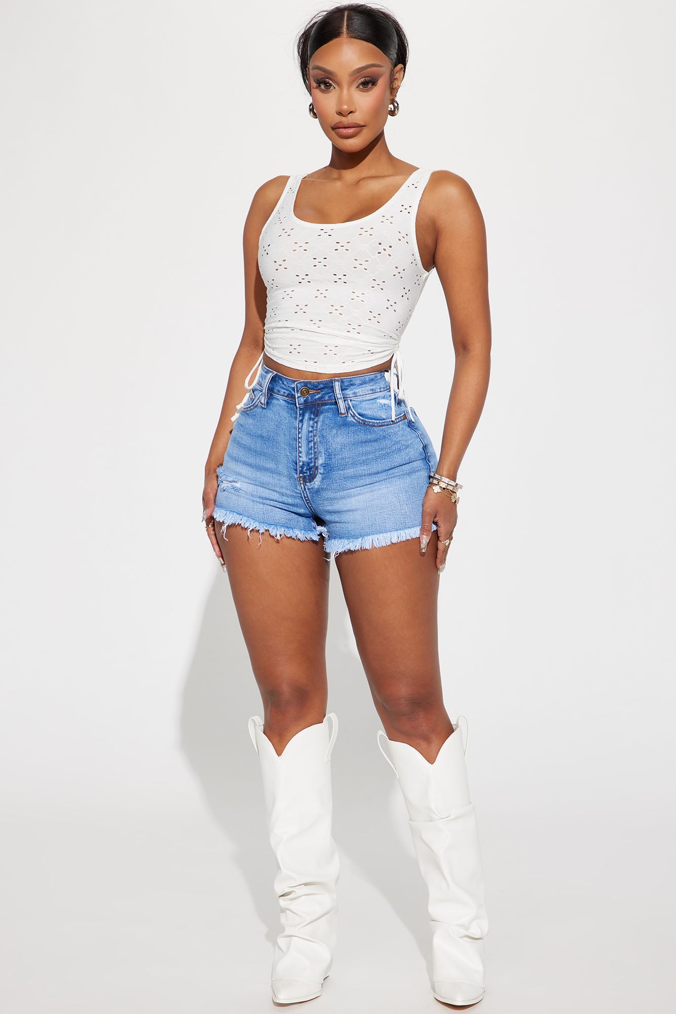 Up To You Stretch Cut Off Denim Shorts