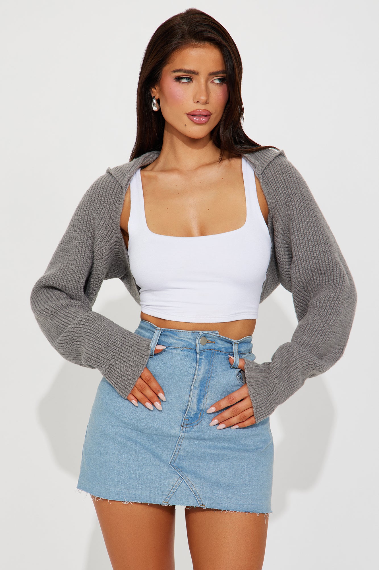 Hailey Hooded Bolero Sweater