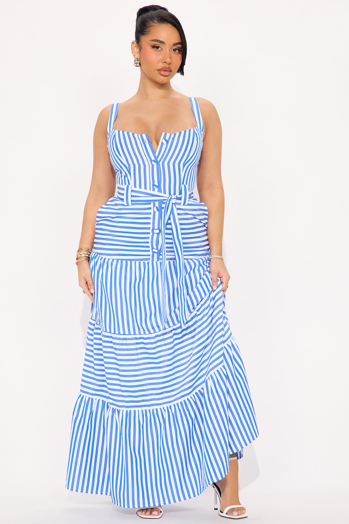Sally Striped Maxi Dres