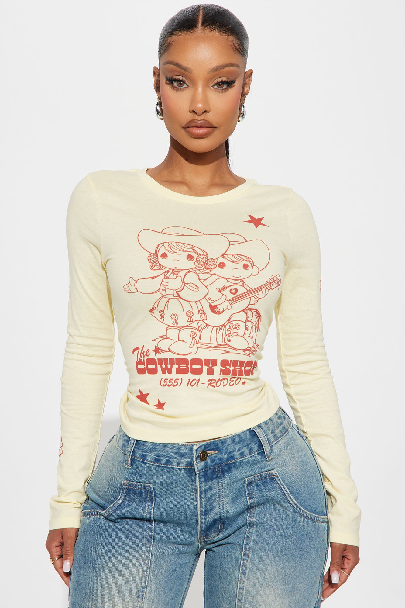 Precious Moments Cowboy Shop Long Sleeve Top