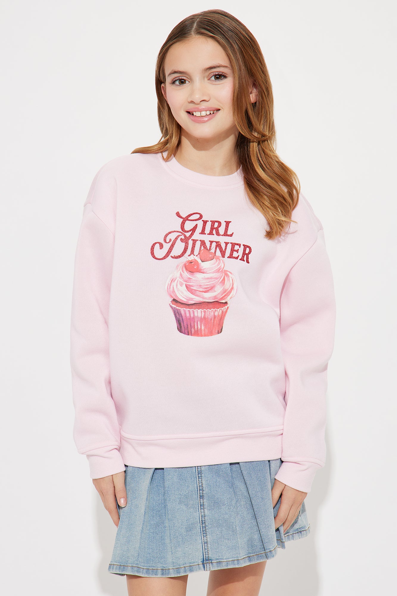 Mini Girl Dinner Crew Neck Sweatshirt