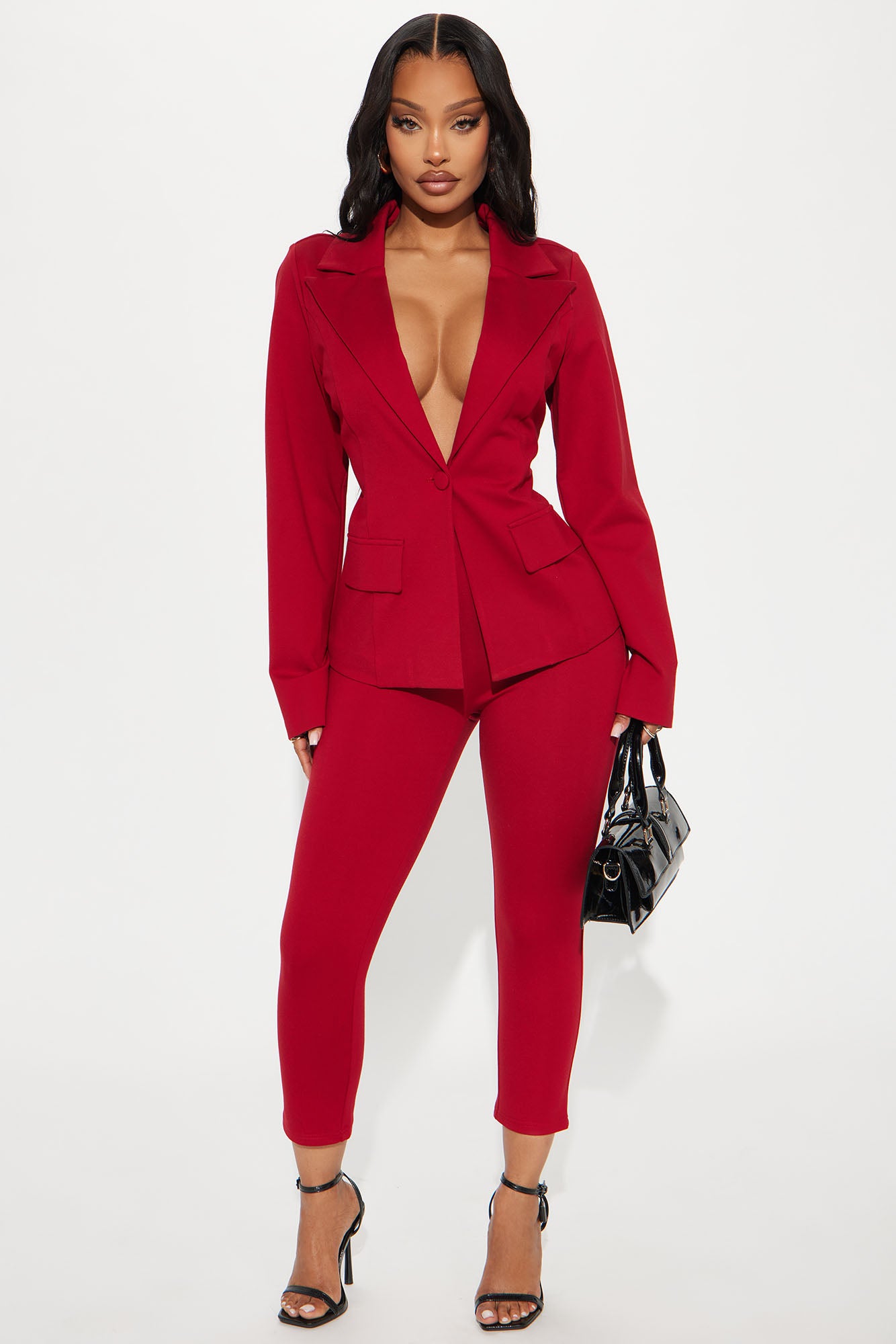 The Mia Double Lined Ponte Blazer Capri Set