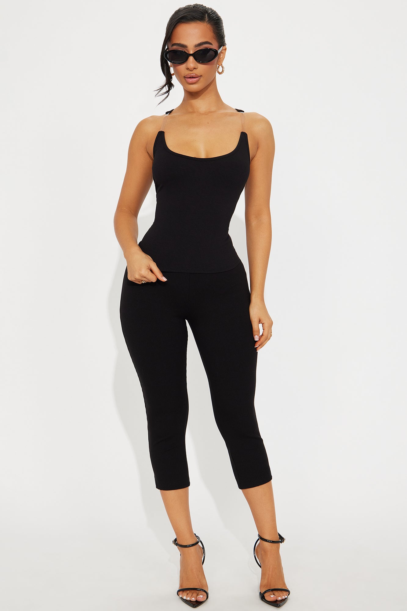 See Through Me Clear Strap Capri Set