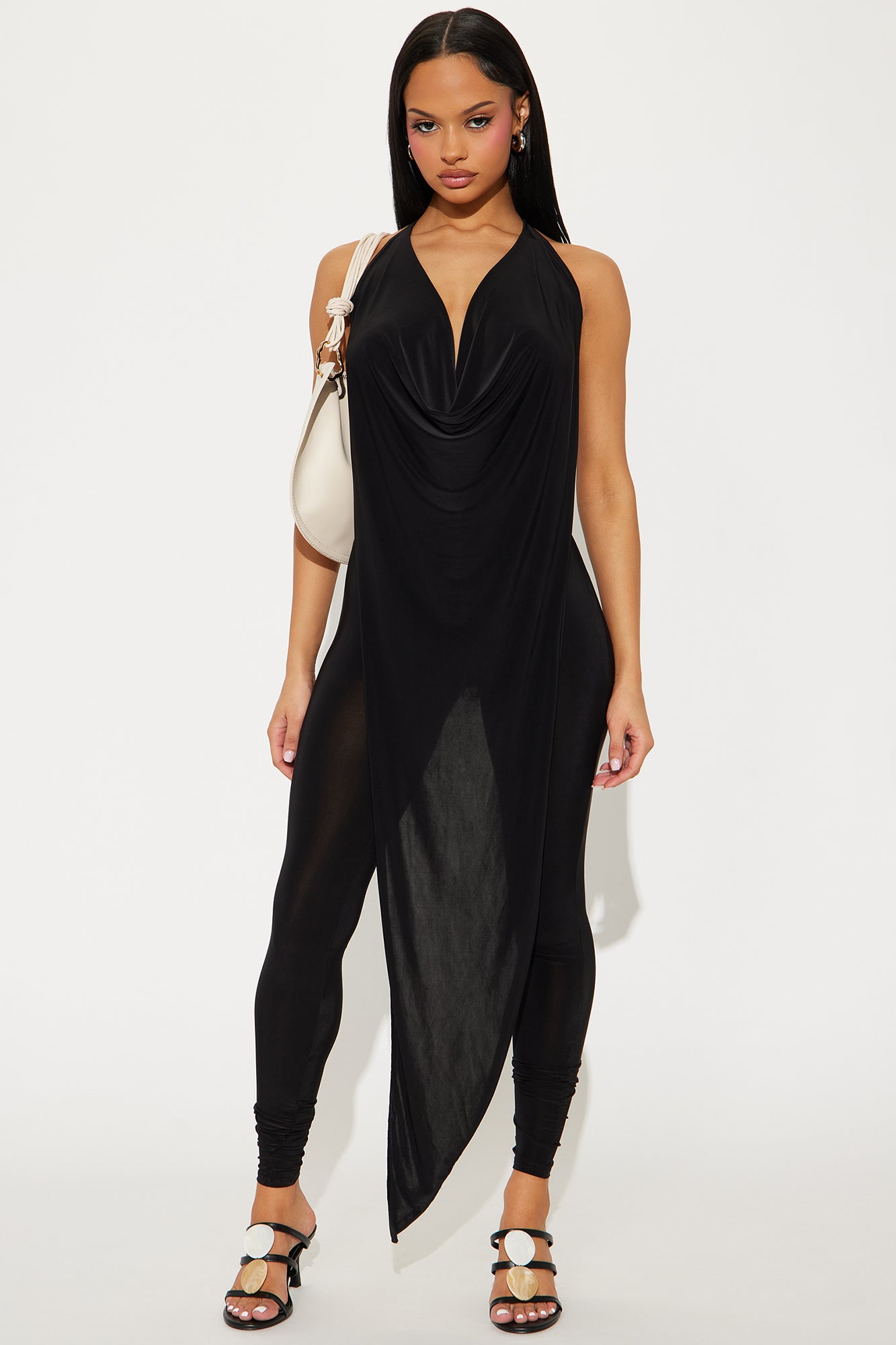 Divine Cowl Halter Top And Pant Set