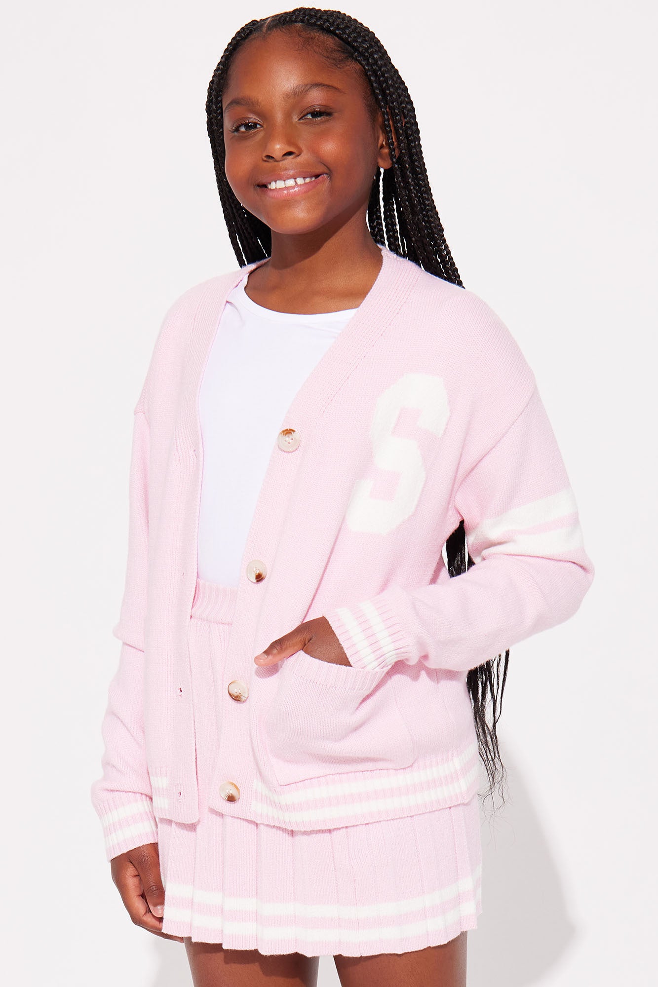 Mini Preppy Era Pleated Sweater Skirt Set