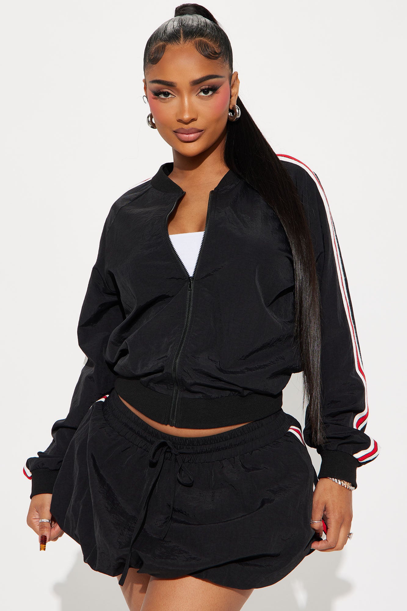 Sporty Bubble Hem Skirt Set