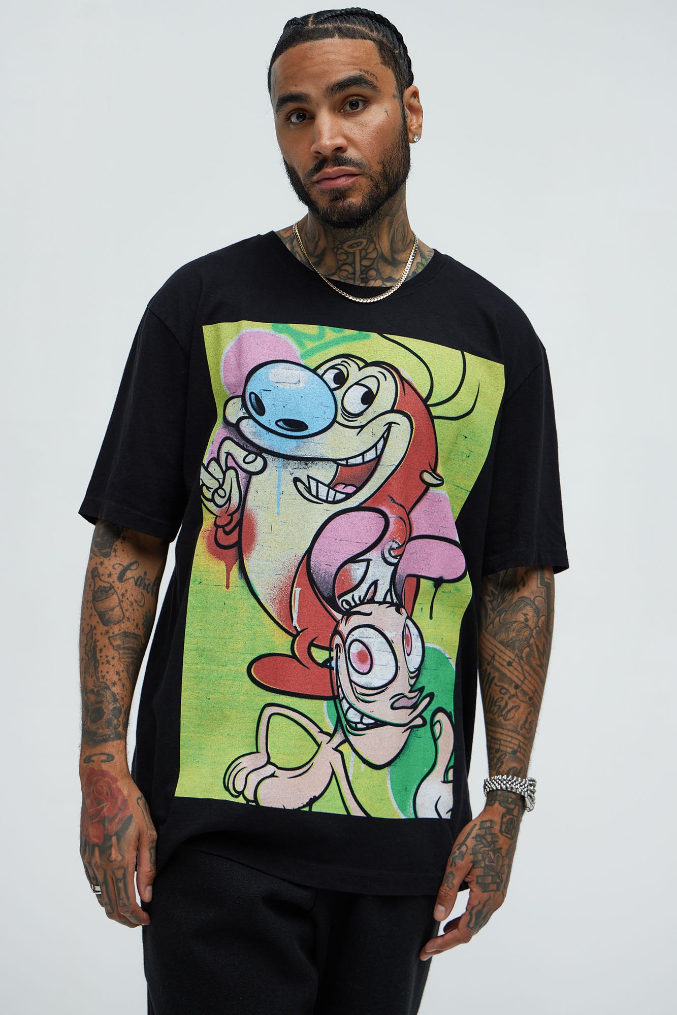 Ren And Stimpy Big Day Oversized Short Sleeve Tee